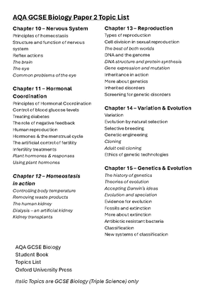 AQA GCSE Physics Paper 1 Topic List - Studocu