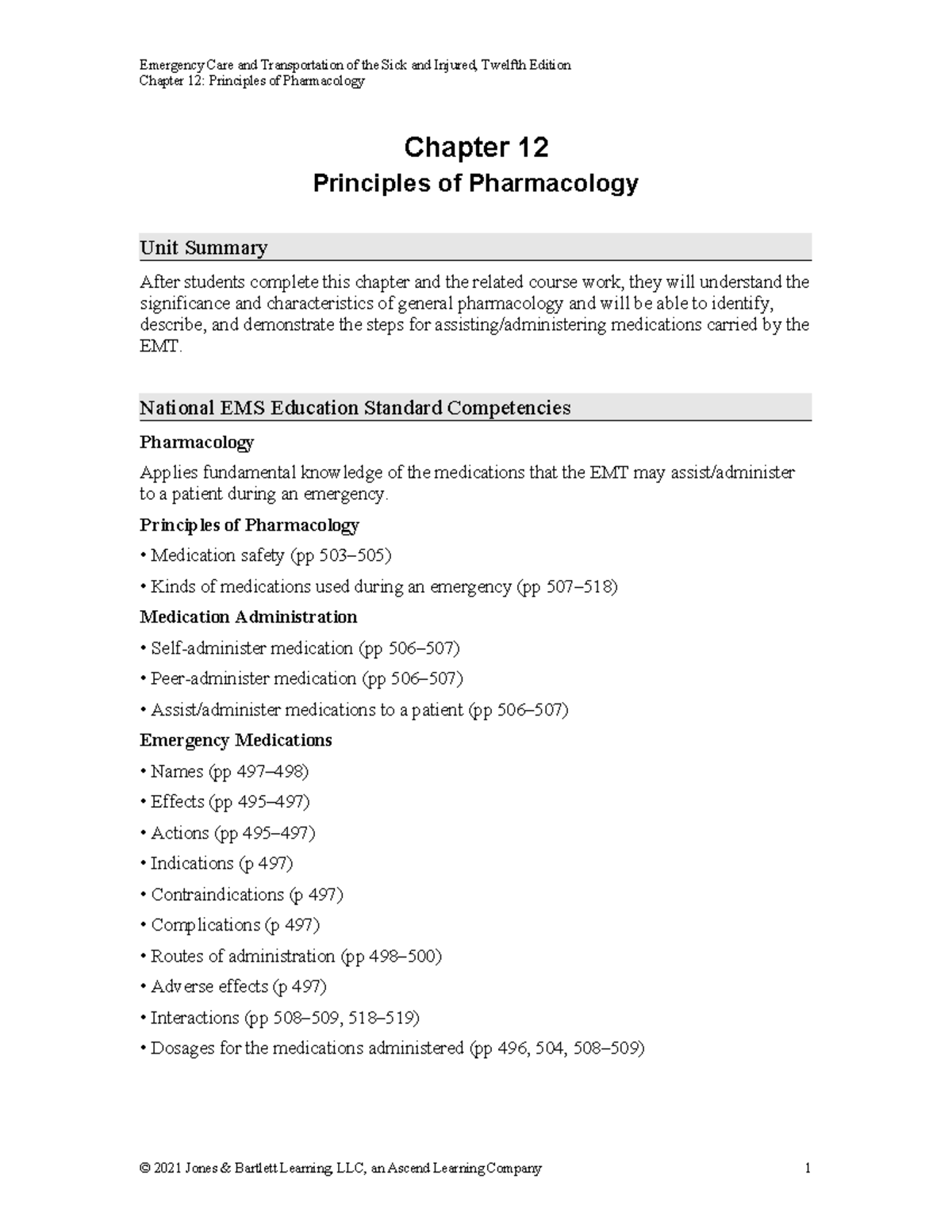 EMT 101: Chapter 12 Summary - Principles of Pharmacology in Emergency ...