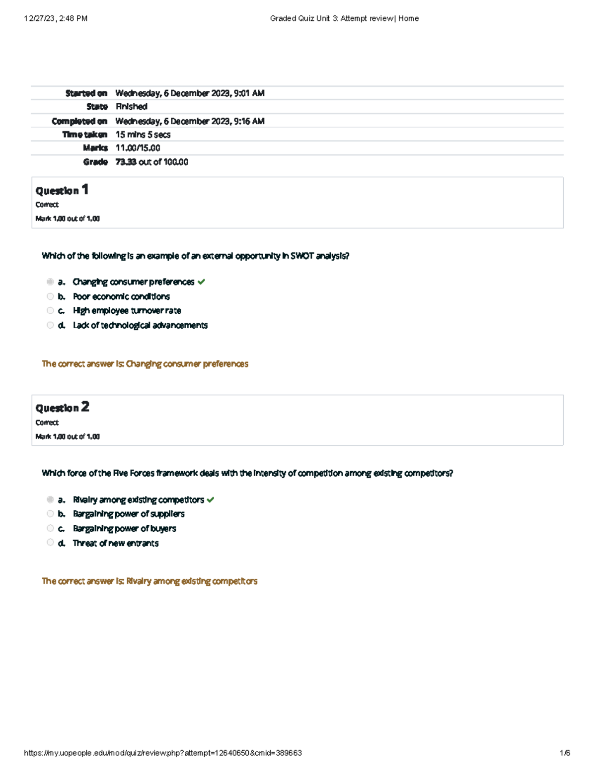 Graded Quiz Review for Unit 3: Key Concepts and Answers - Studocu