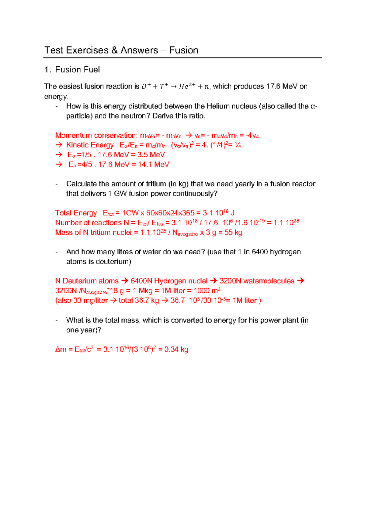 Test Exercises & Answers for Fusion (Course Code: FUS101) - Studeersnel