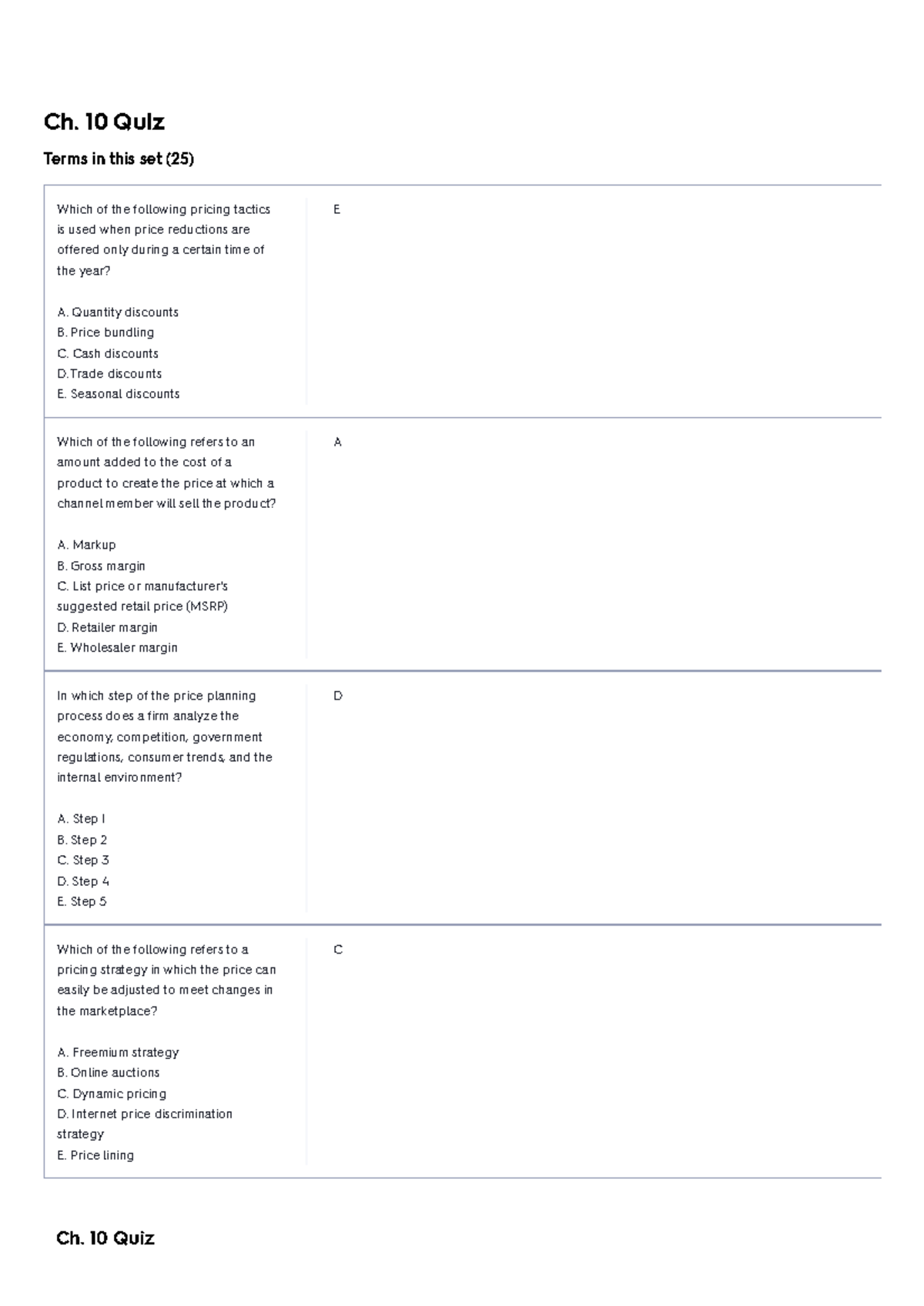 Ch. 10 Quiz Flashcards Quizlet - Lambton College - Studocu