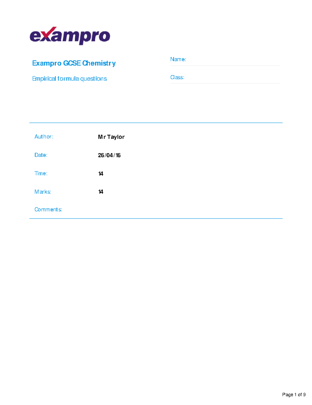 Gcse Chemistry Empirical Formula Worksheet Empirical And Molecular