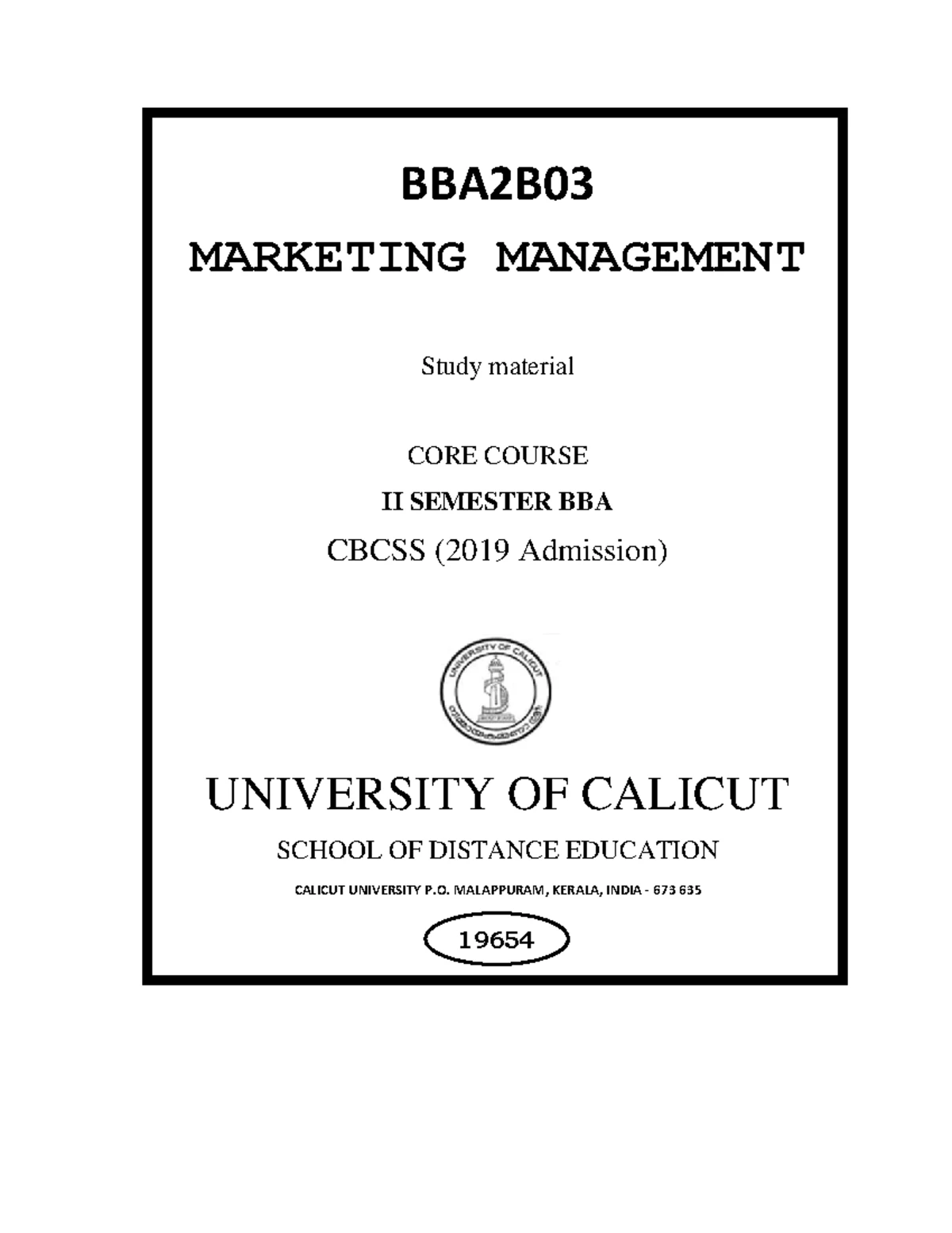 BBA Marketing Management Study Material - Semester IV (2022-2023) - Studocu