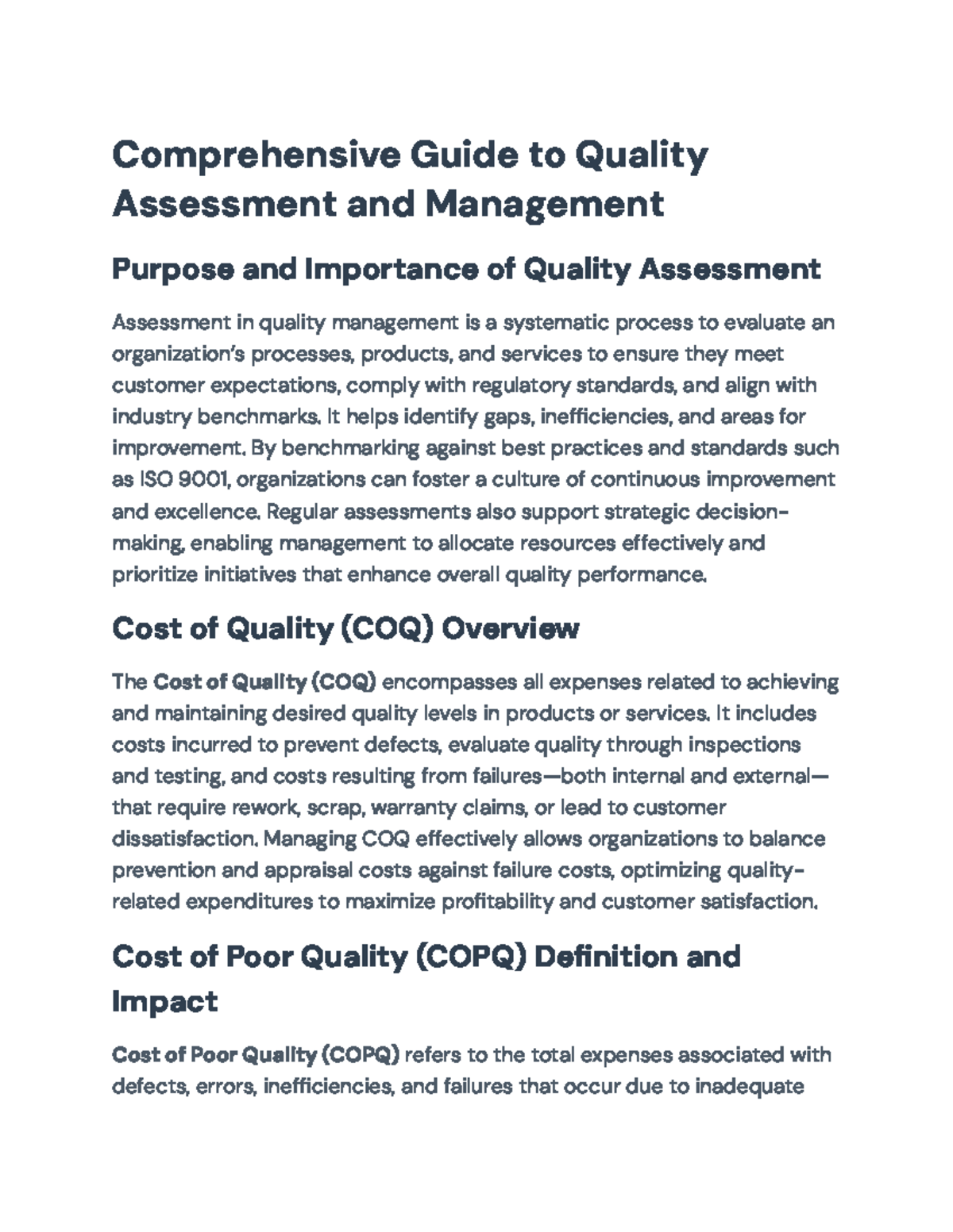 Comprehensive Guide to Quality Assessment and Management Techniques ...