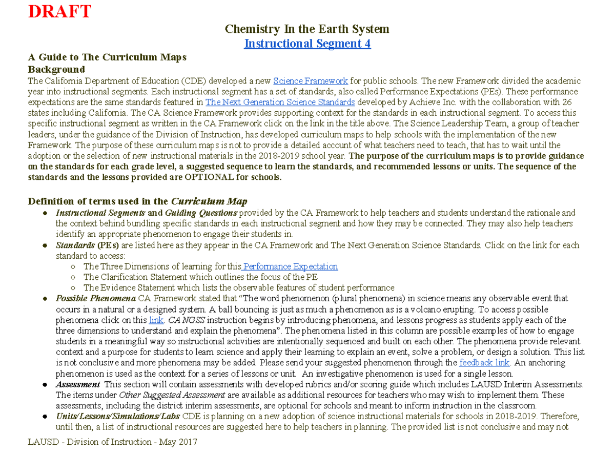 Chemistry IS 4: Curriculum Map & Guide to Chemical Reactions - Studocu