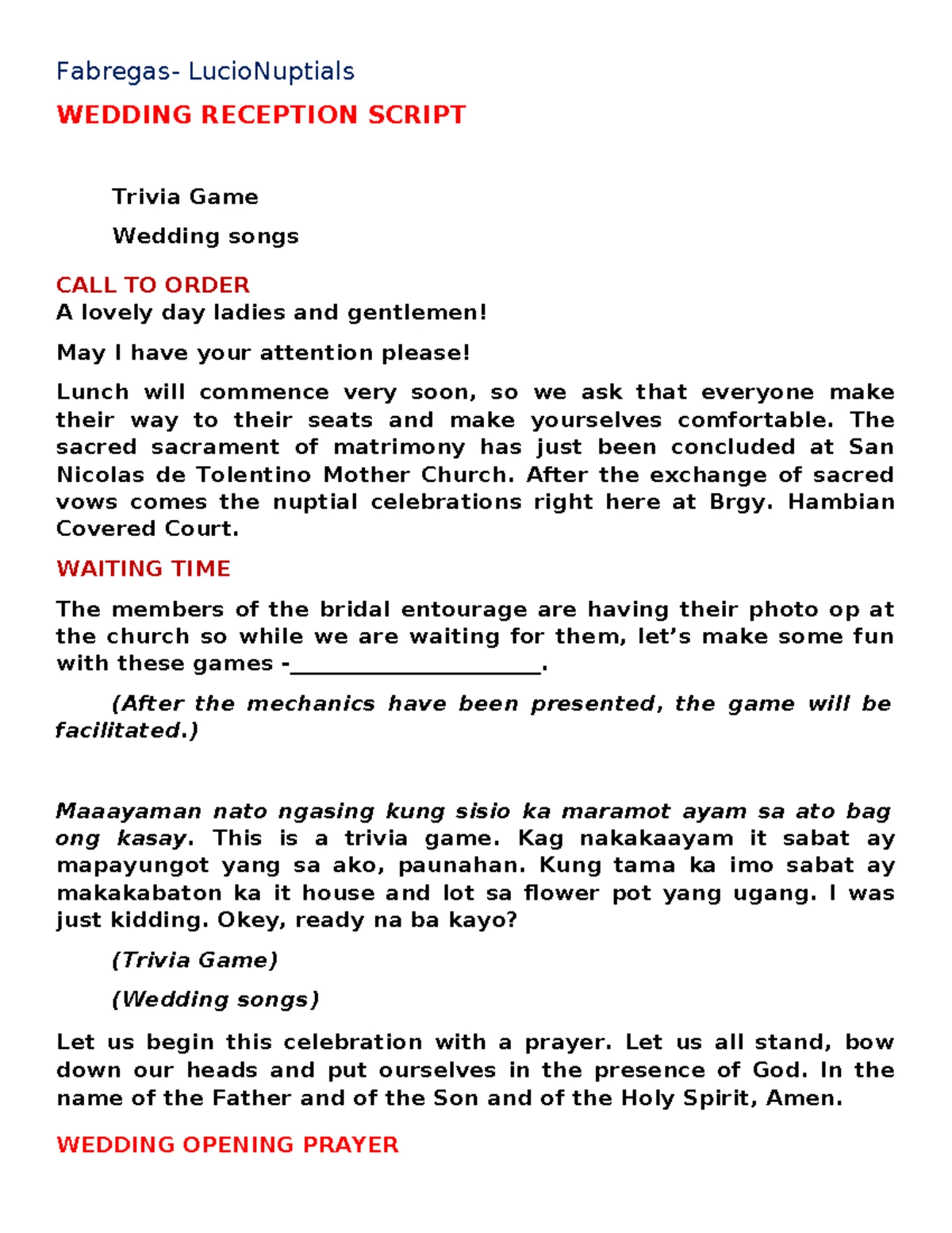 Emcee Script for Women’s Day Celebration - Special Event - Studocu