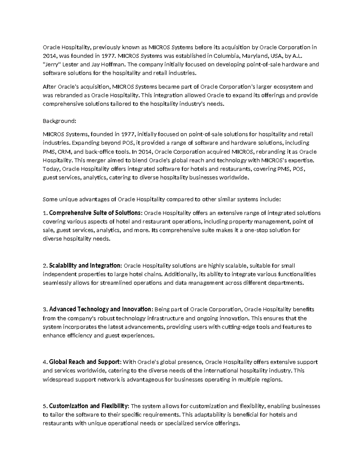 Oracle Hospitality - Information Technology - Oracle Hospitality ...