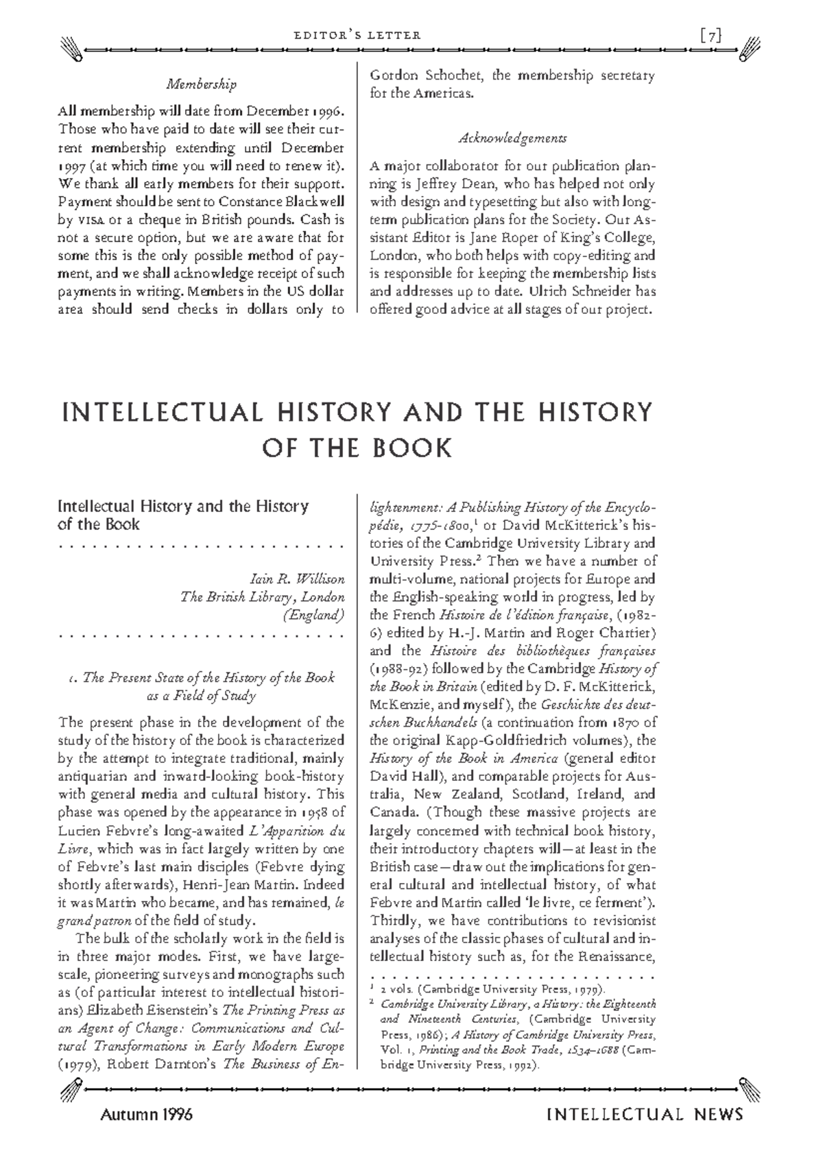 History of the Book: Membership and Intellectual Contributions - Studocu