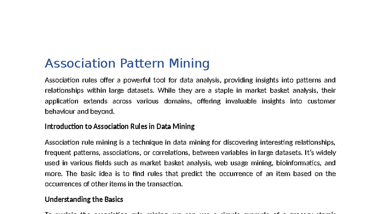 Association Pattern Mining: Insights and Techniques in Data Analysis ...