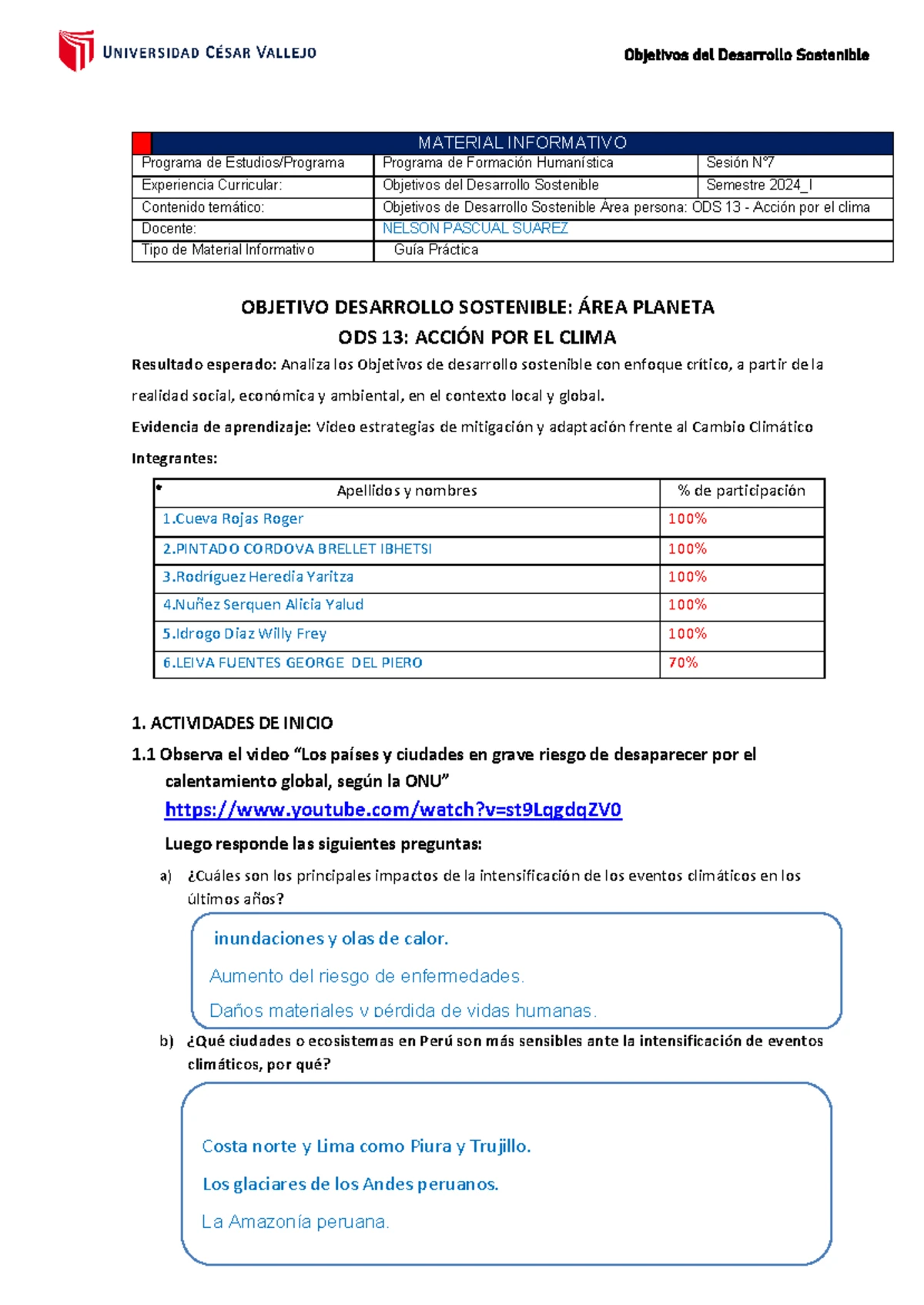 Avances de los ODS en Perú y el Mundo: Informe 2025 0413 140630 - Studocu