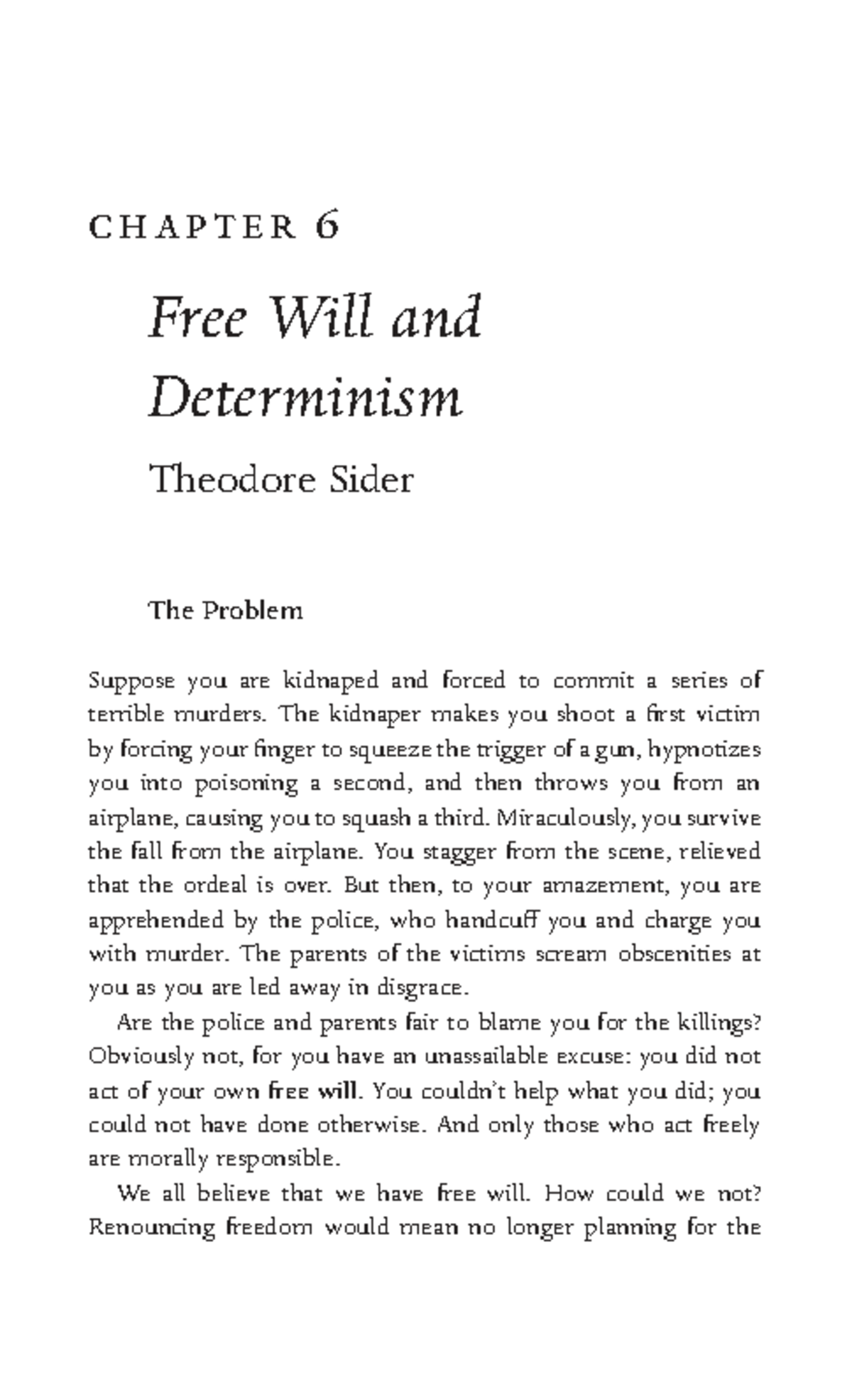 Chapter 6: Free Will and Determinism - DPT Analysis - Studocu