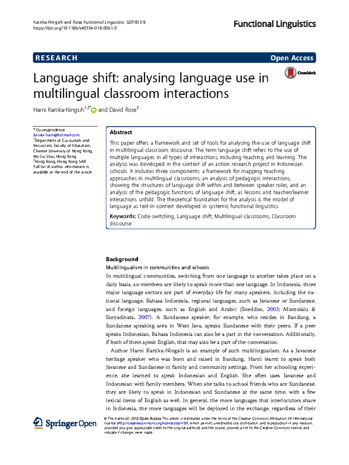 Language Shift Analysis in Multilingual Classrooms (EDU 2018) - Studocu