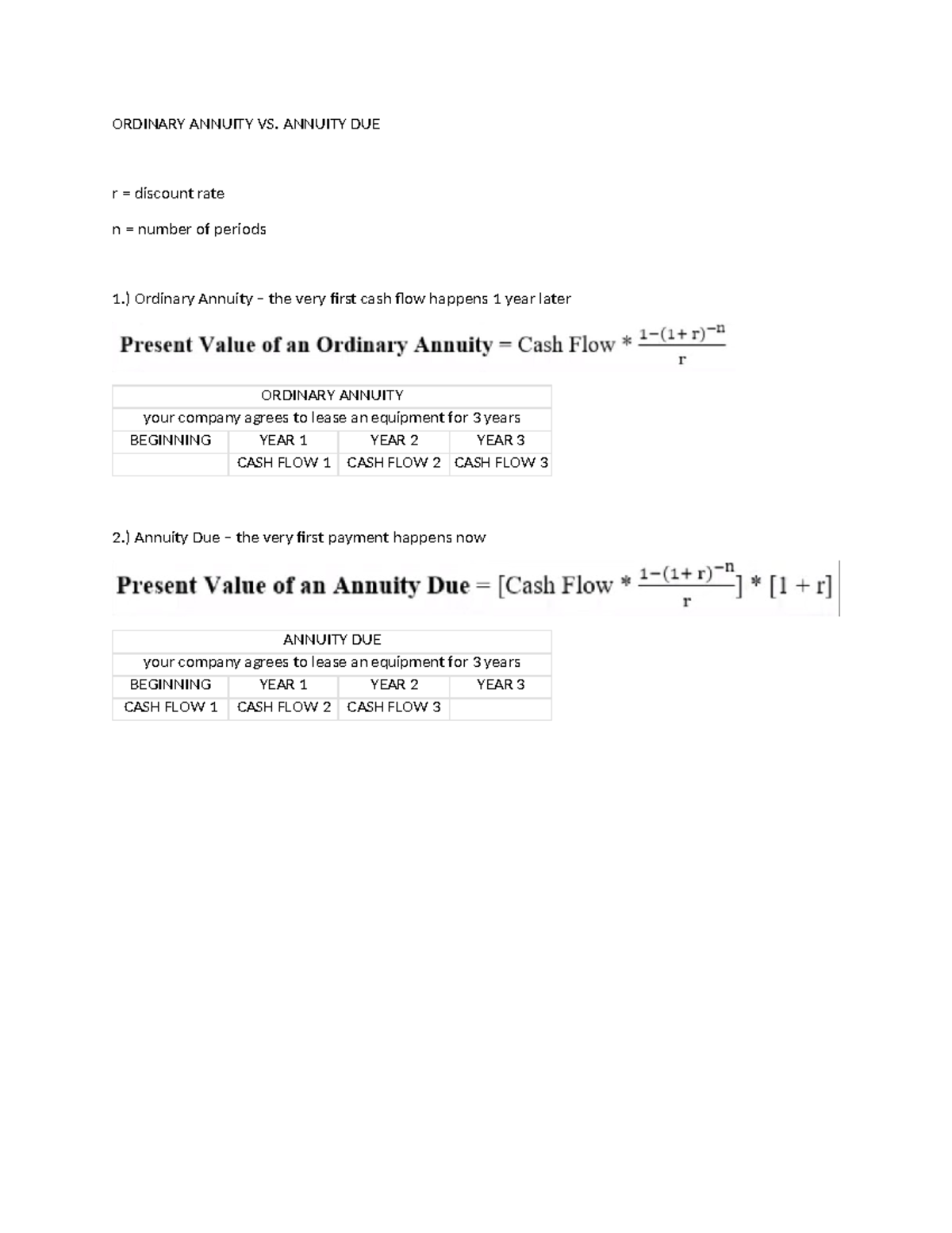 Ordinary Annuity VS. Annuity DUE - Intermediate Accounting 1 - ORDINARY ...