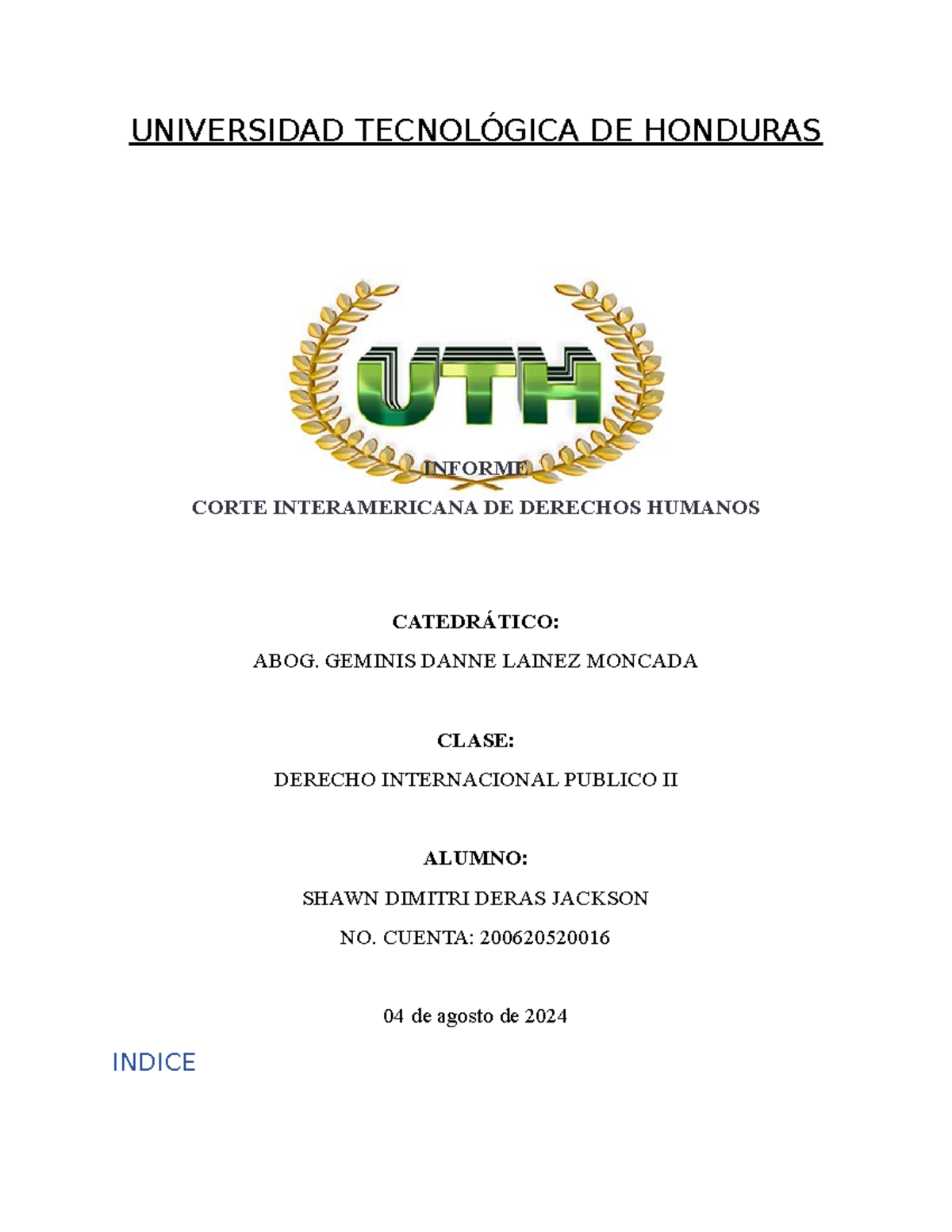 Informe sobre la Corte Interamericana de Derechos Humanos - DERECHO ...