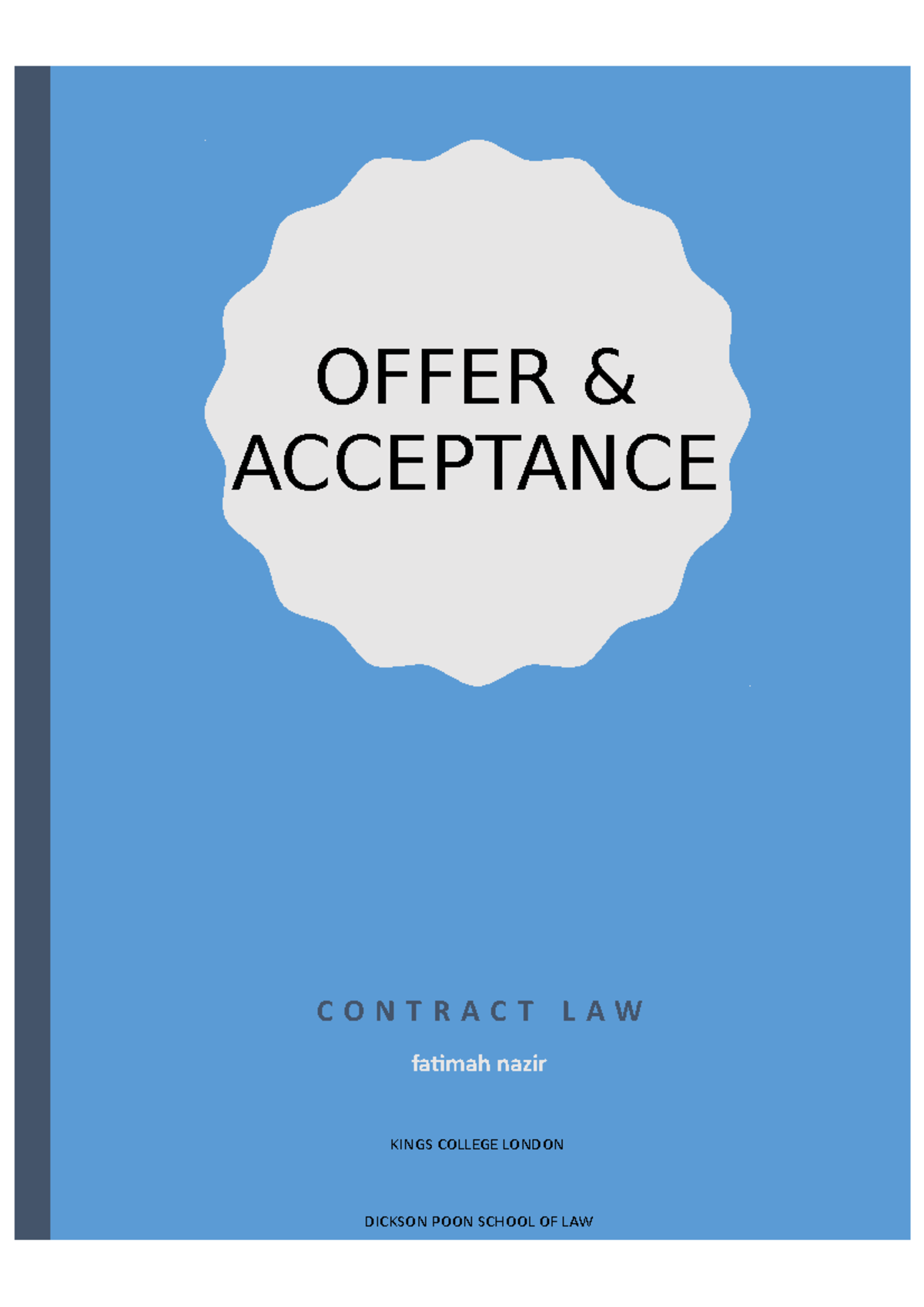 Contract Law Revision Notes (LAW101) - Offer & Acceptance Explained ...