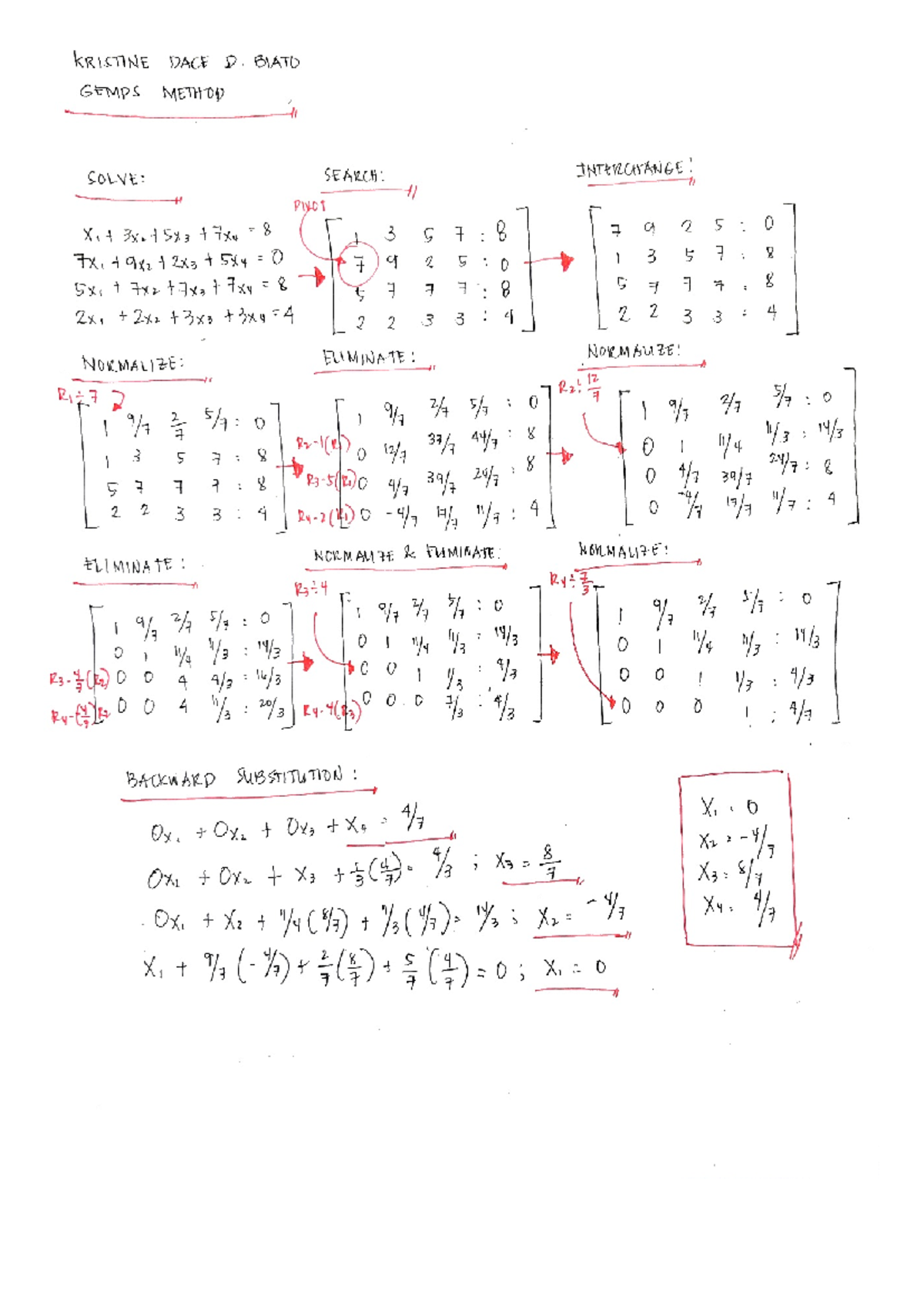 IMG 5240 Numsol Assignment: GEMPS Method and Backward Substitution ...