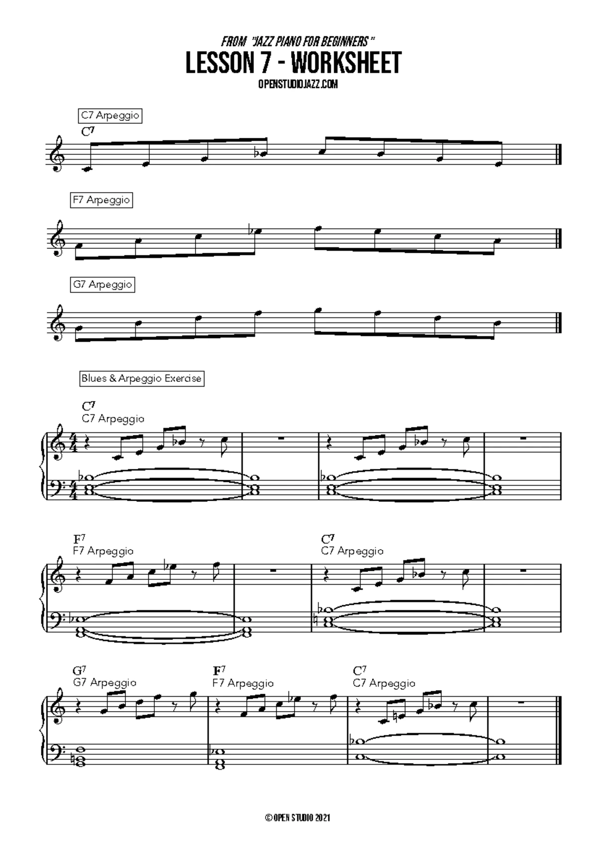 Jazz Piano for Beginners: Lesson 2 Worksheet - Studocu