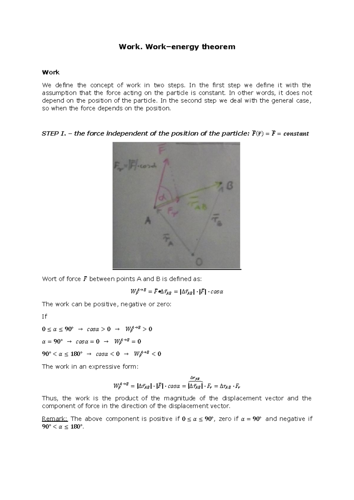 ENG PHYS Lecture 6-7: Understanding Work and Force Concepts - Studocu