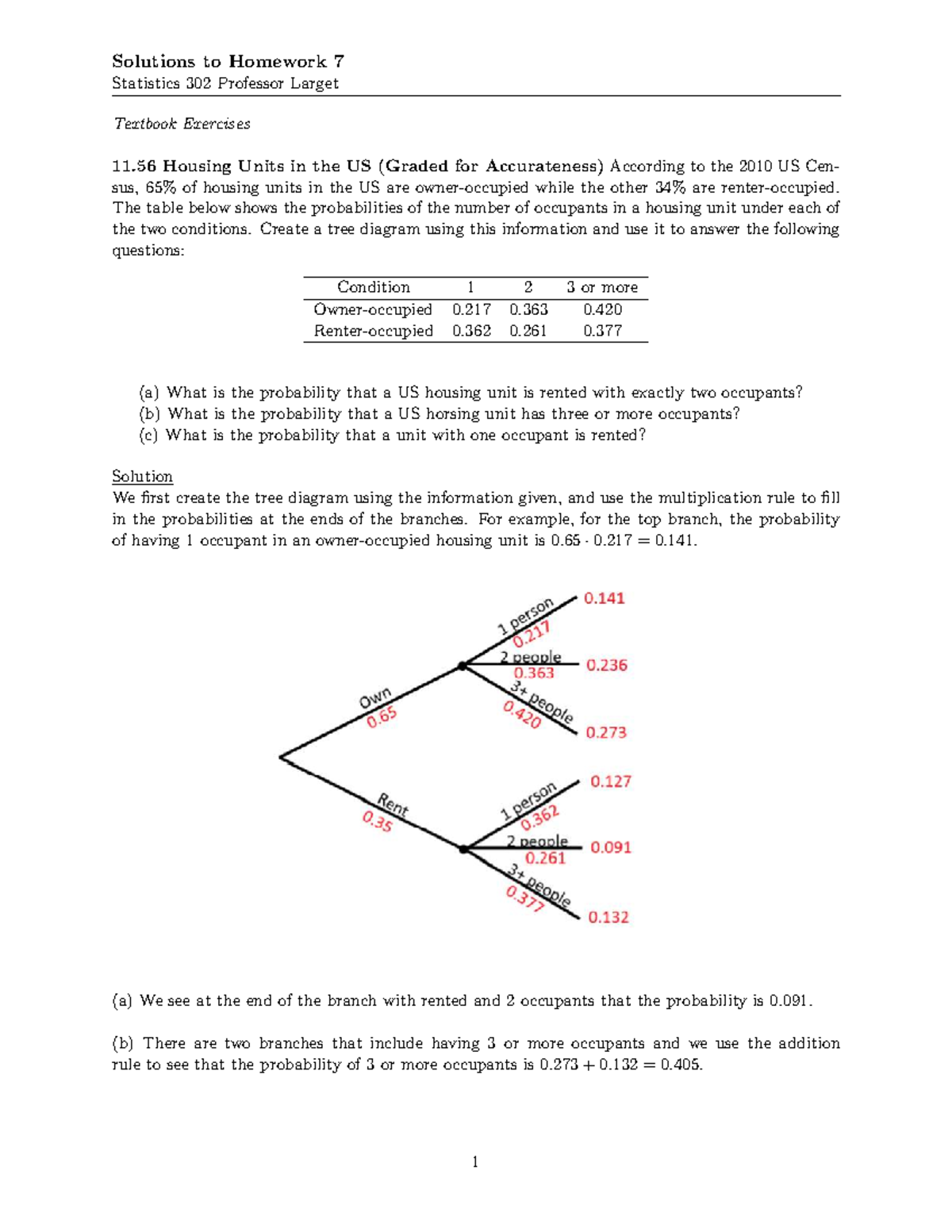 Solutions to Homework 7 Statistics 302 - Textbook Exercises - Studocu