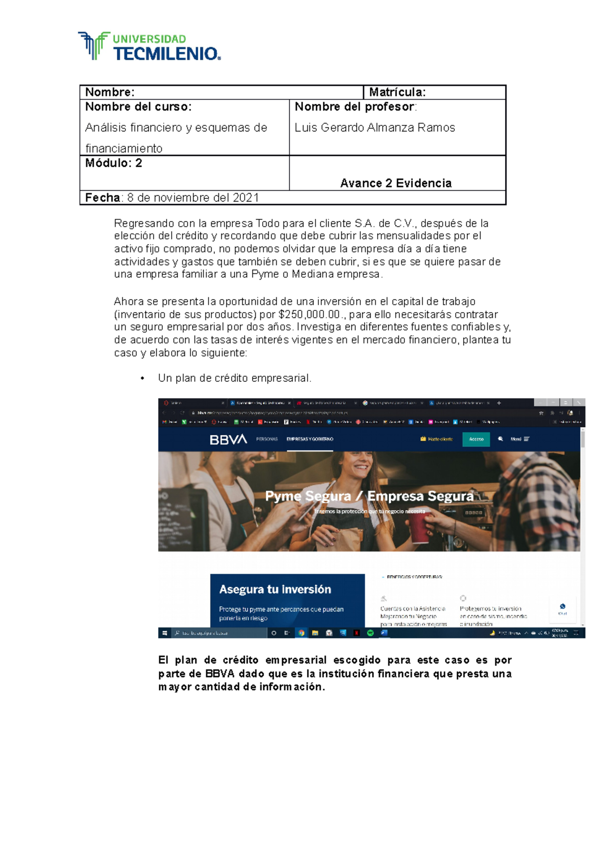 Avance 2 Evidencia: Análisis Financiero y Estrategias de Financiamiento ...