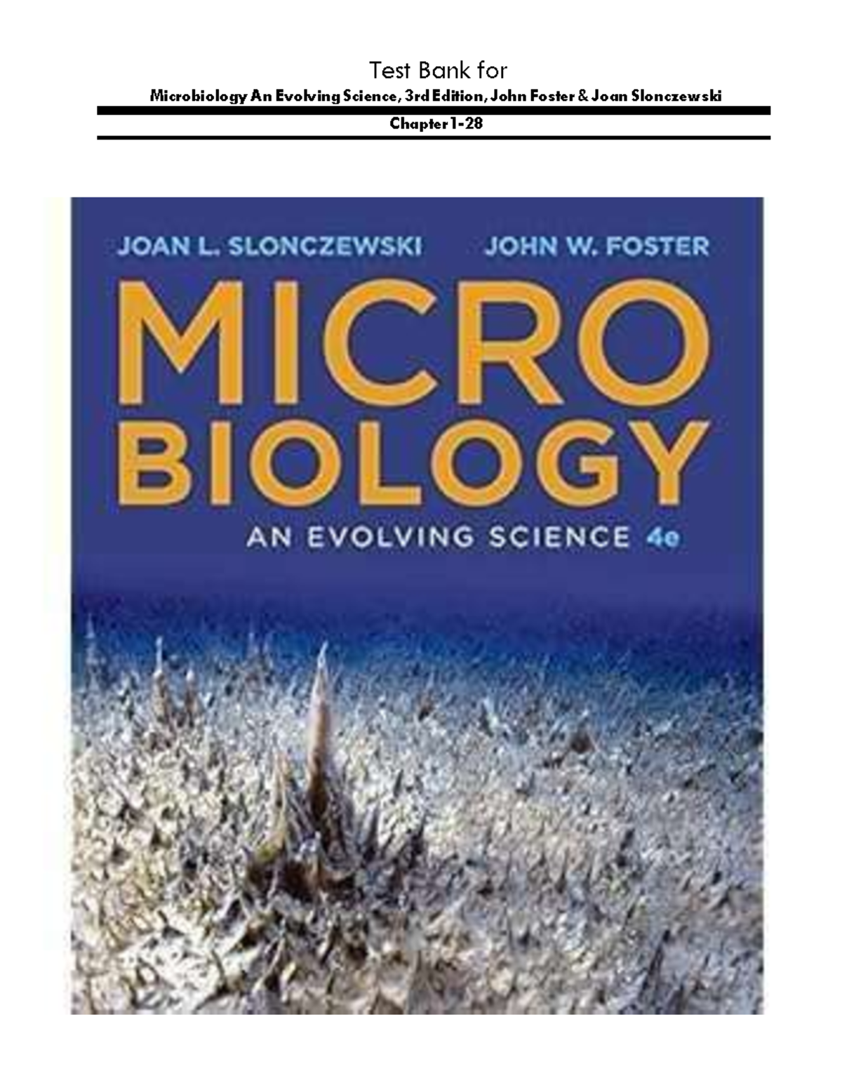 Test Bank for Microbiology: An Evolving Science (3rd Ed.) - Chapter 1 ...