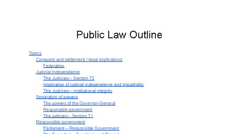 Public Law Outline - Lecture Notes on Judicial Independence and ...