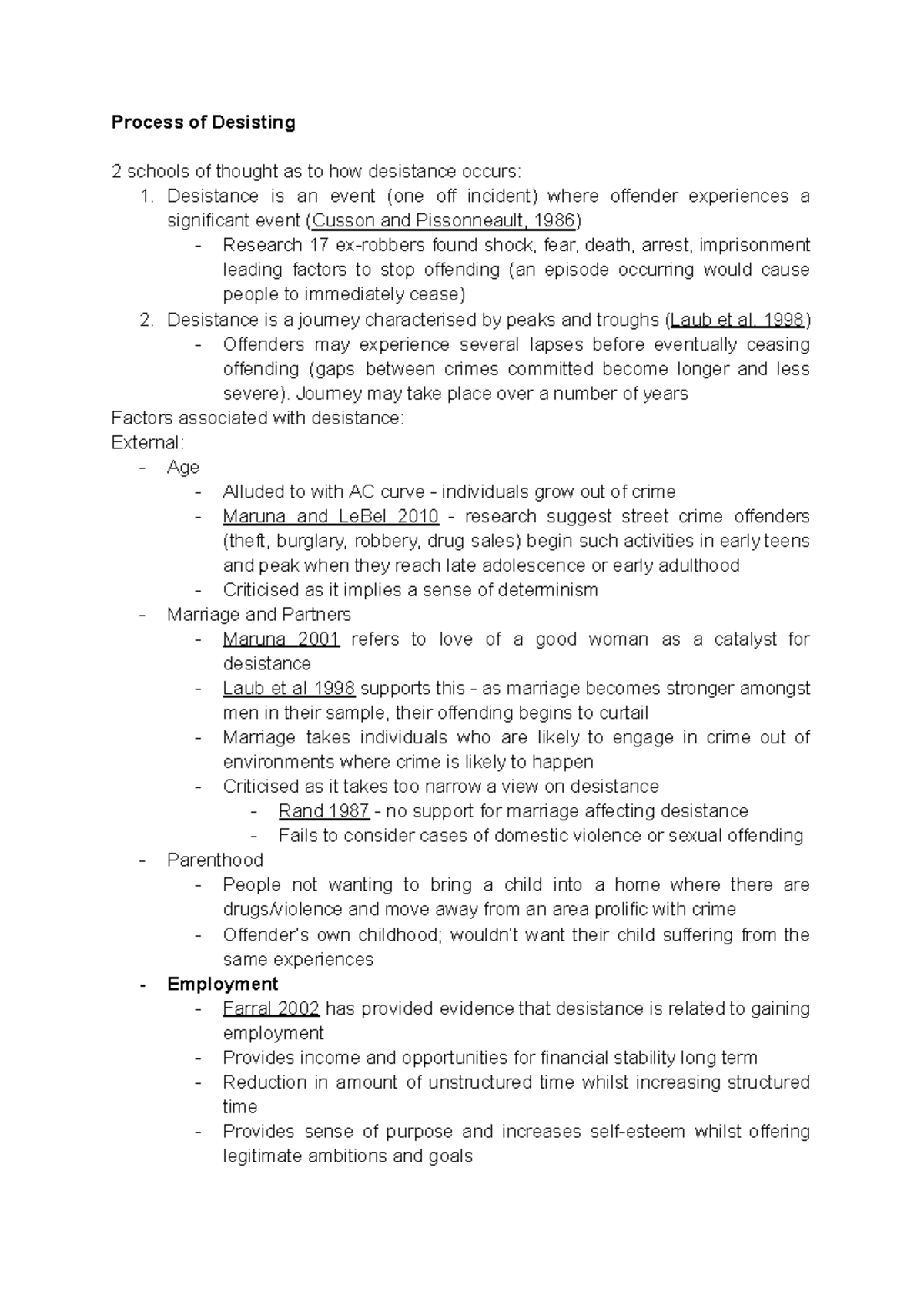 The Processes of Desistance: Internal and External Factors Explained ...