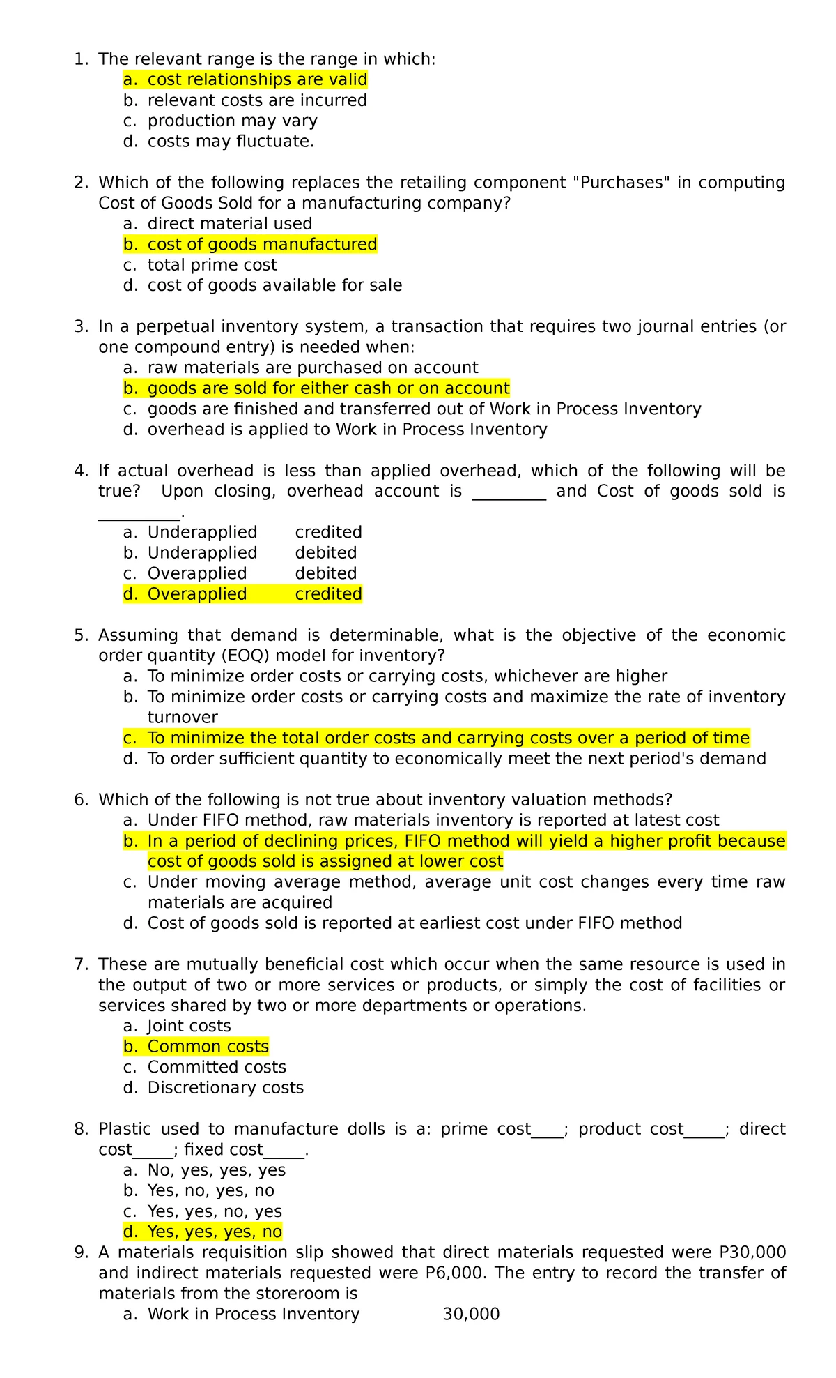 CAC Chap 6 - Summary Management and Cost Accounting - Chapter 6 ...