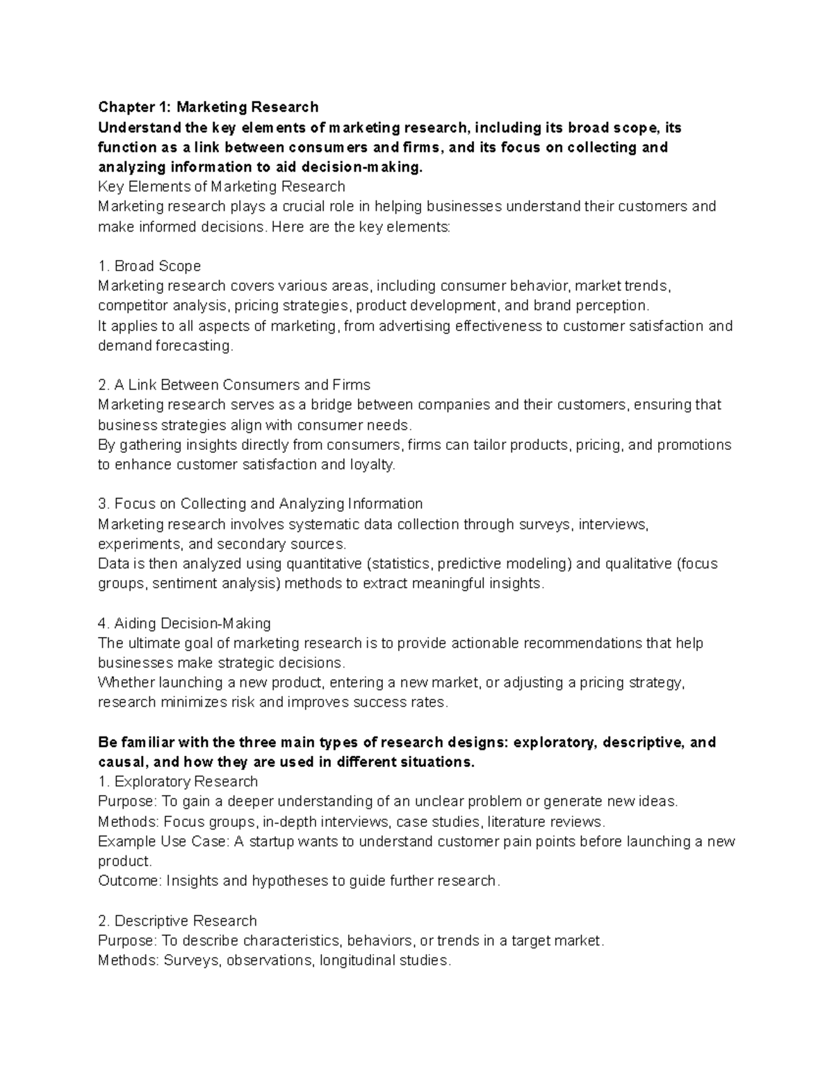 MKT 101 Final Exam Study Guide: Marketing Research Essentials and ...