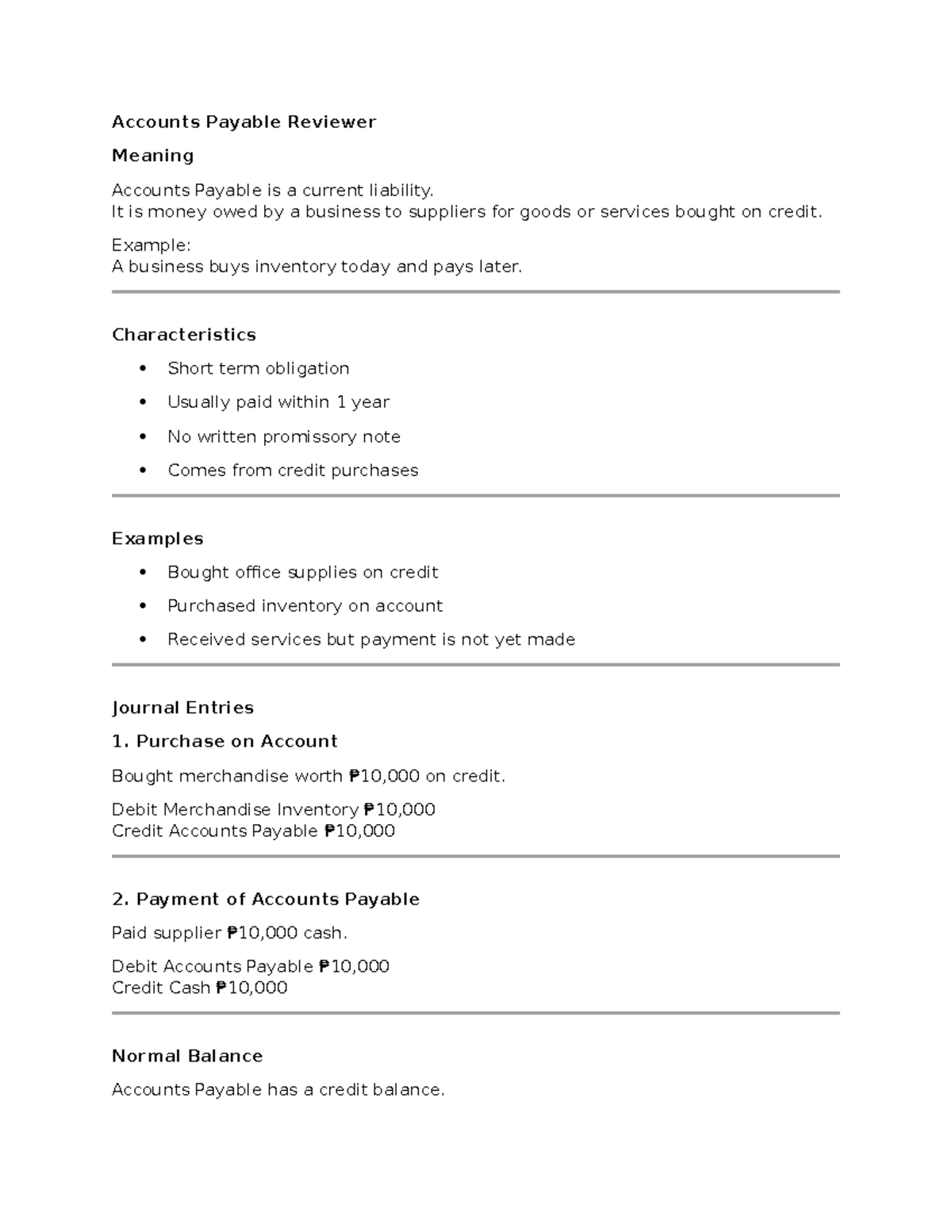 Accounts Payable Overview: Key Concepts and Journal Entries - Studocu