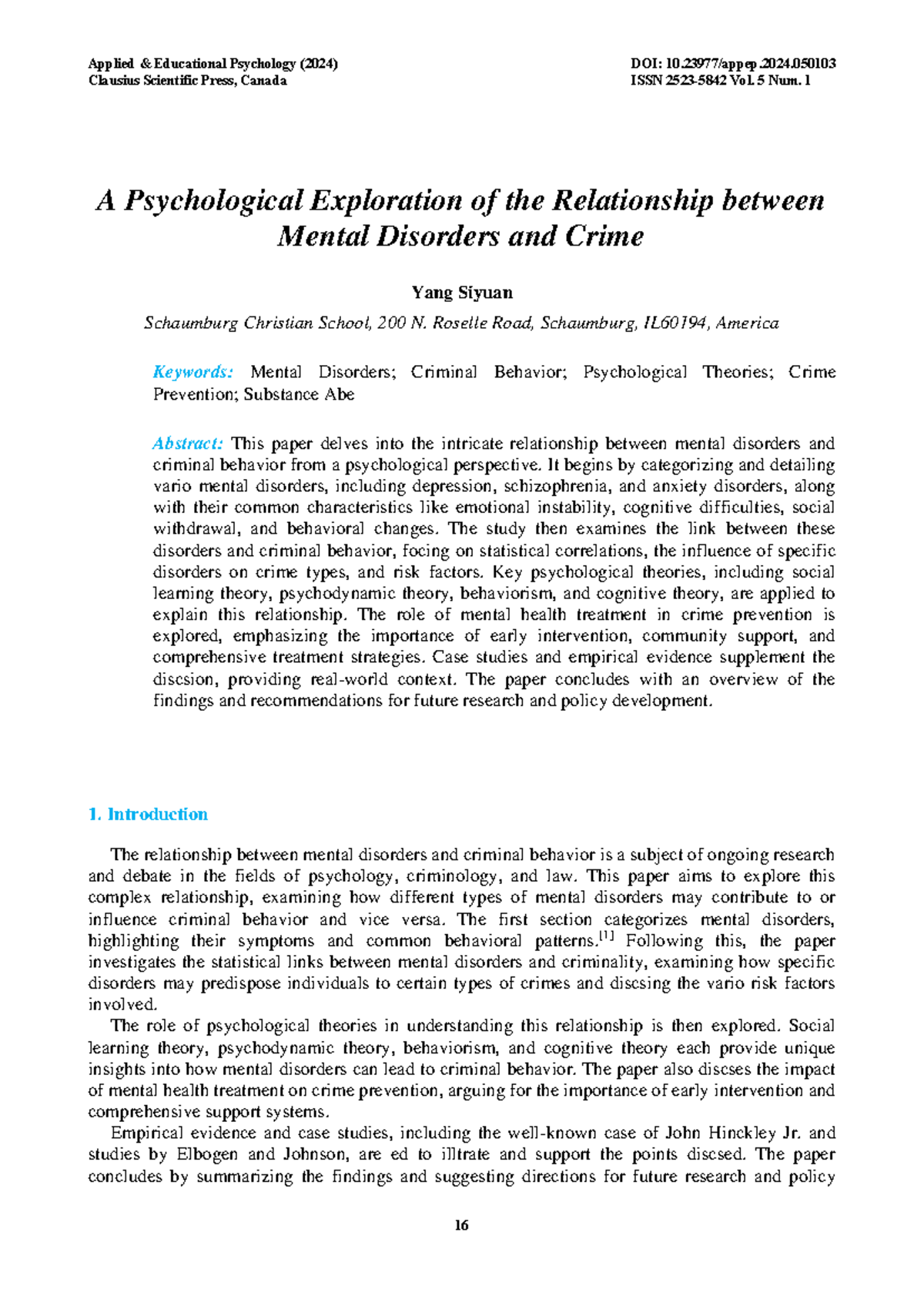 Exploring Mental Disorders and Criminal Behavior: An In-Depth Analysis ...
