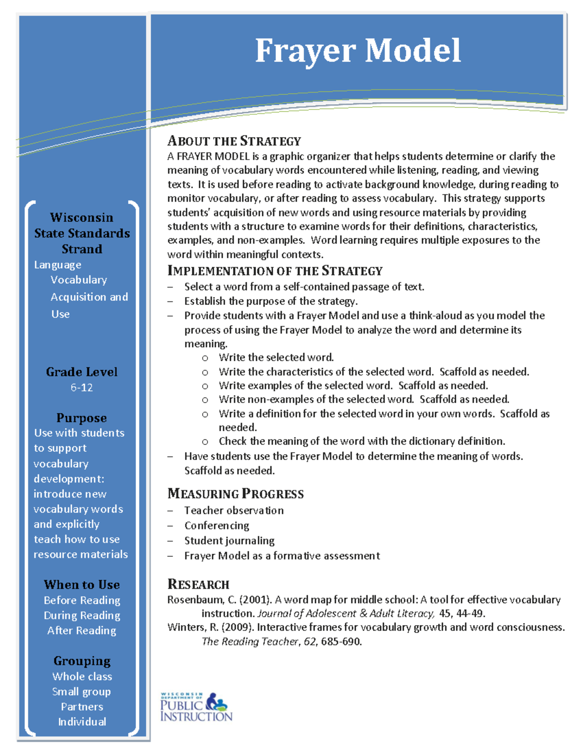 6-12 L - lines and graphs and points - ABOUT THE STRATEGY A FRAYER ...