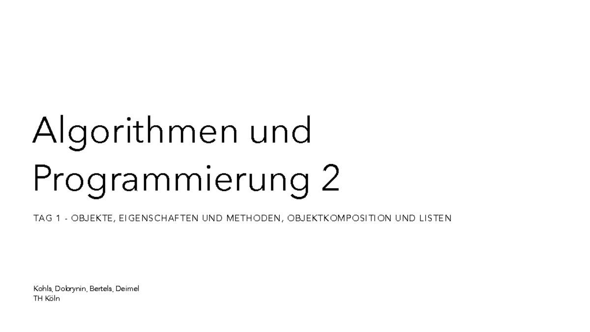 Algorithmen und Programmierung 2: Input und Theorie (AP2) - Studocu