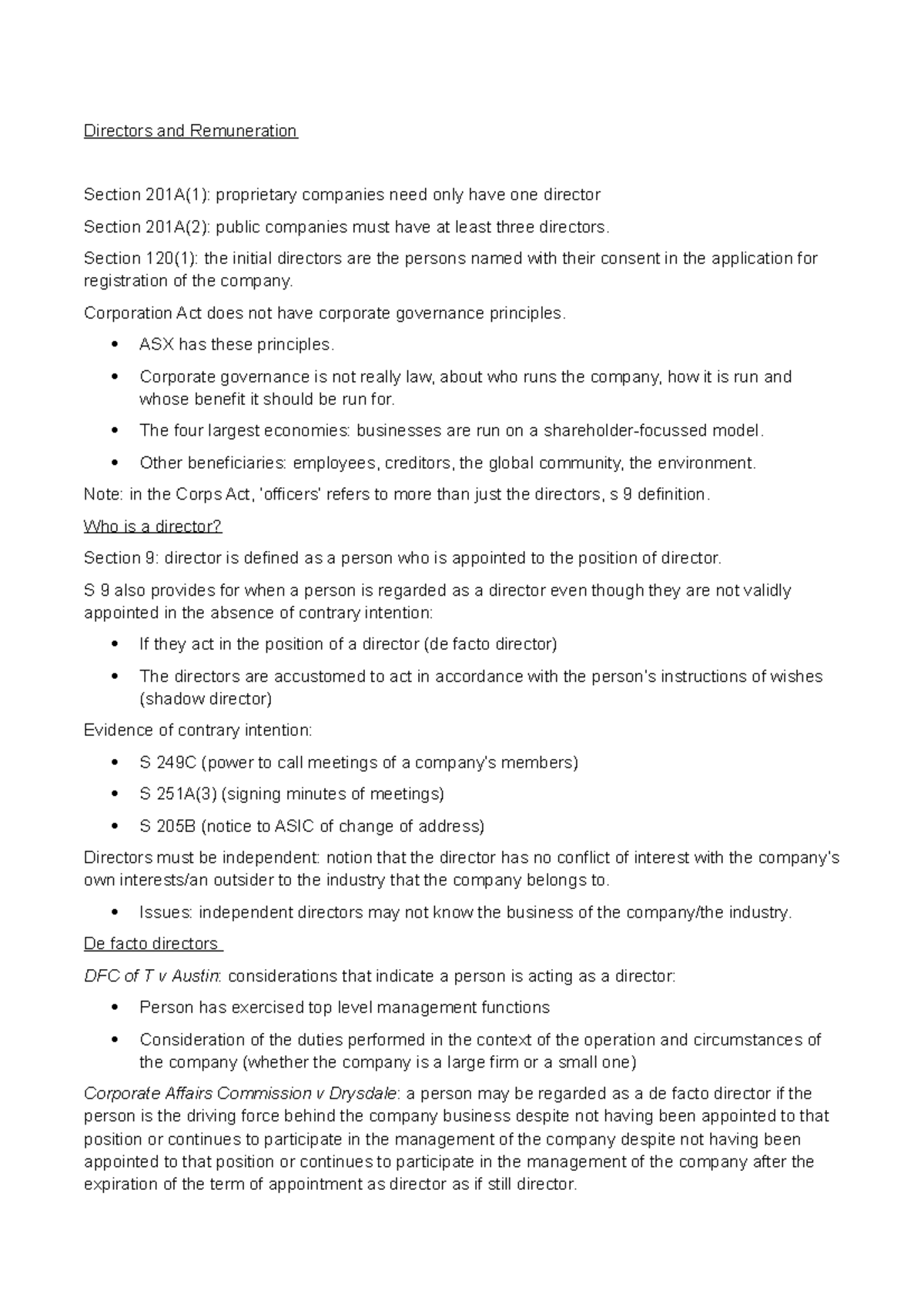 Directors and Remuneration Overview - Corporate Governance Insights ...
