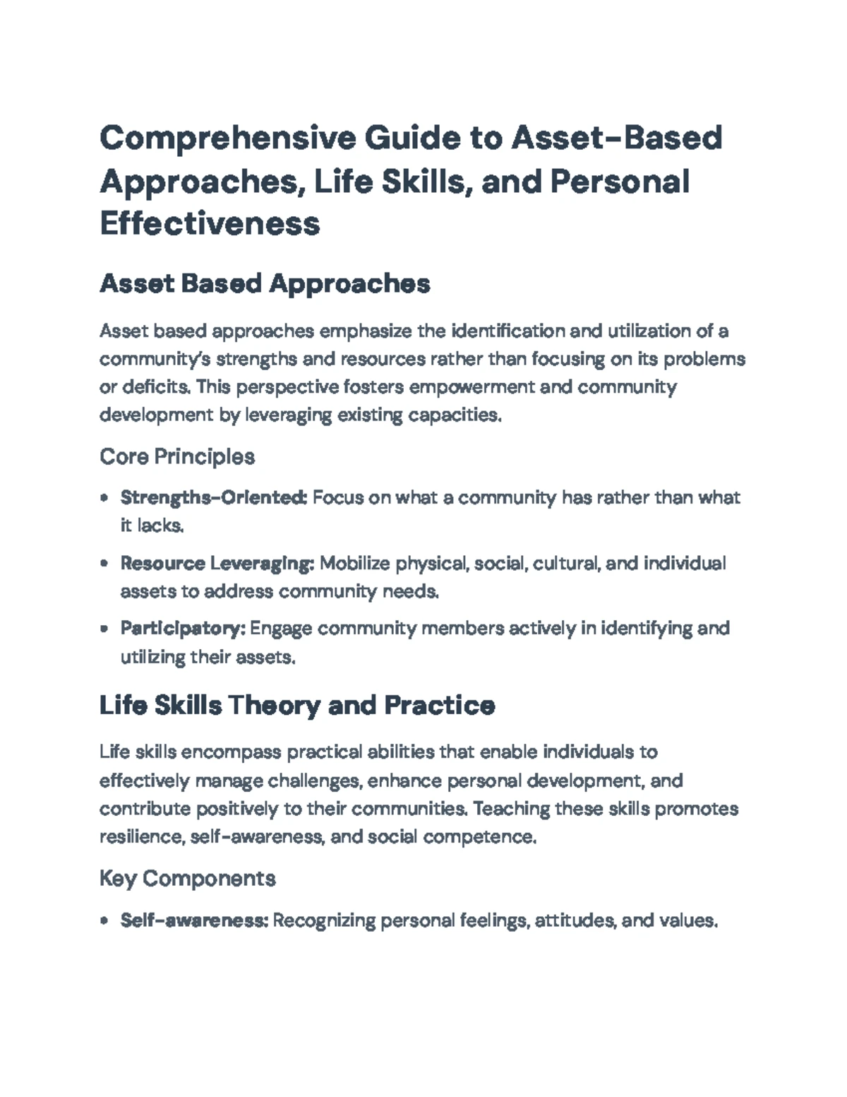 SW 401: Comparison of Needs-Based vs. Asset-Based Approaches in Social ...