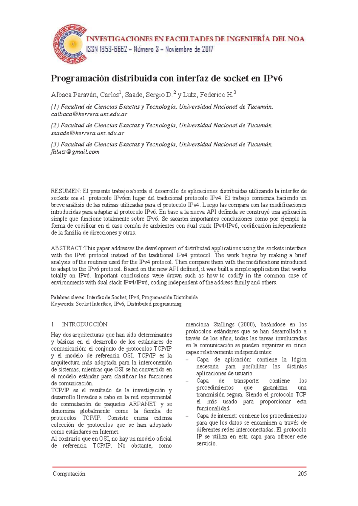 Programación Distribuida con Sockets en IPv6 - Análisis y Desarrollo ...