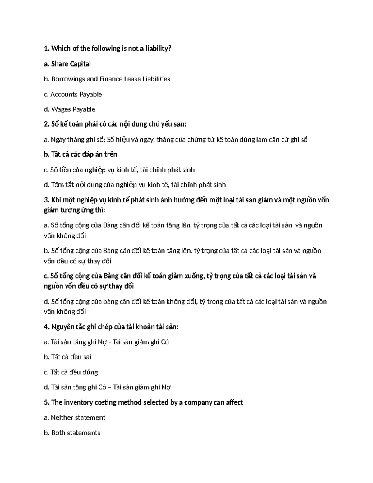 NLKT CK - Quiz on Liabilities and Accounting Principles - Studocu