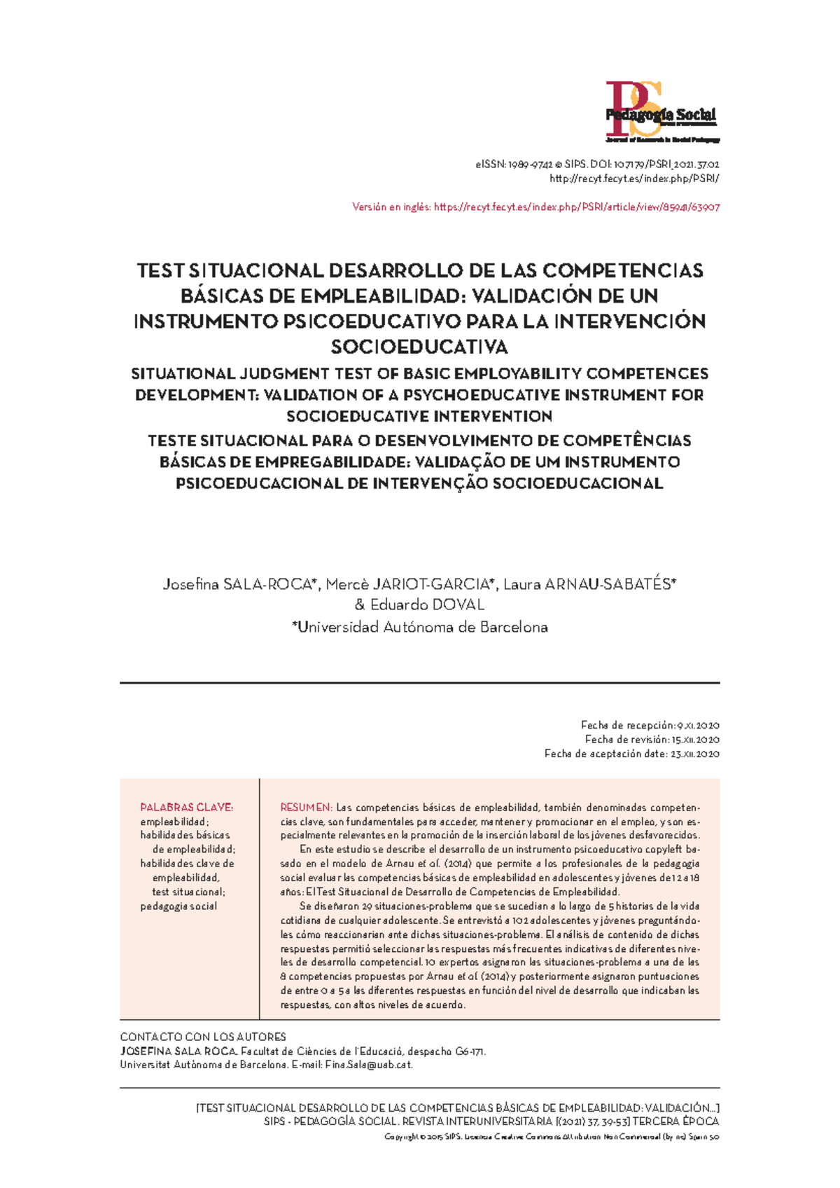 Test Situacional DCBE: Validación de Competencias Básicas de ...