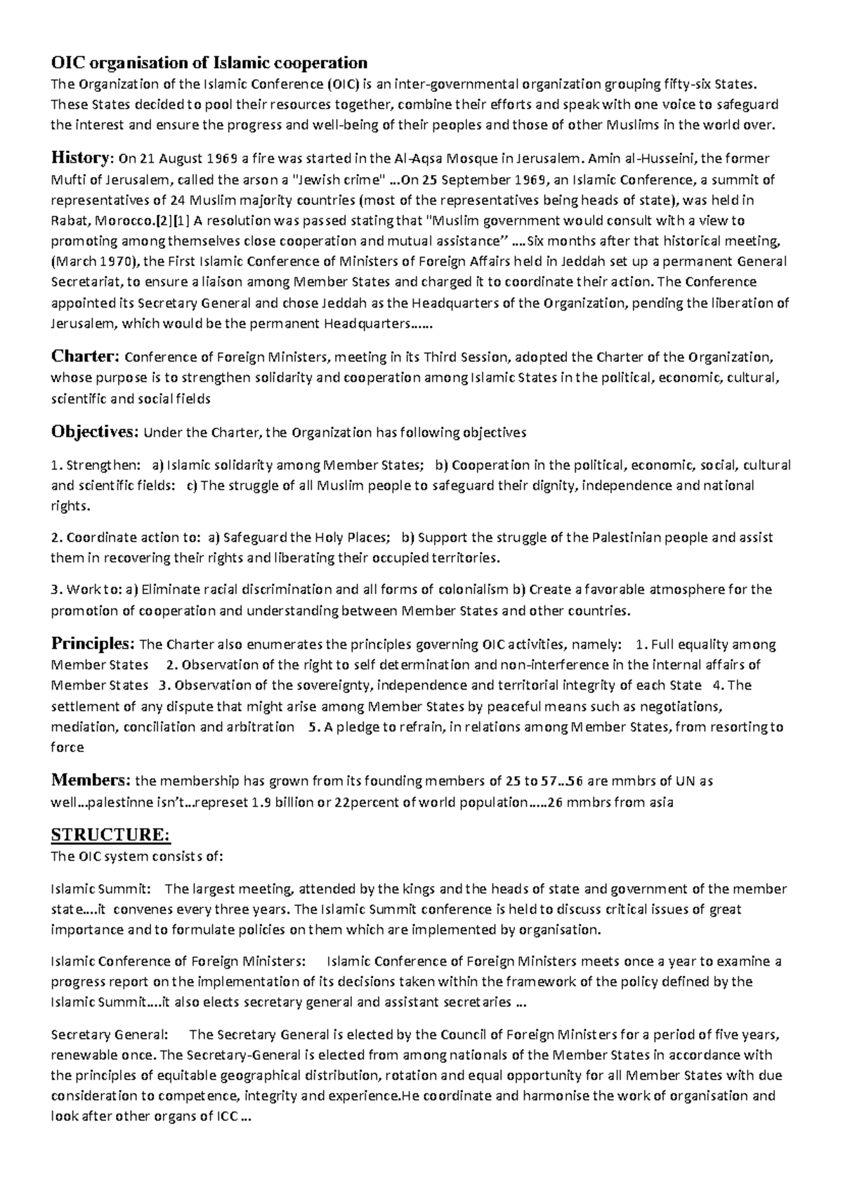OIC Final Exam Notes: Overview, History, and Criticism of the ...