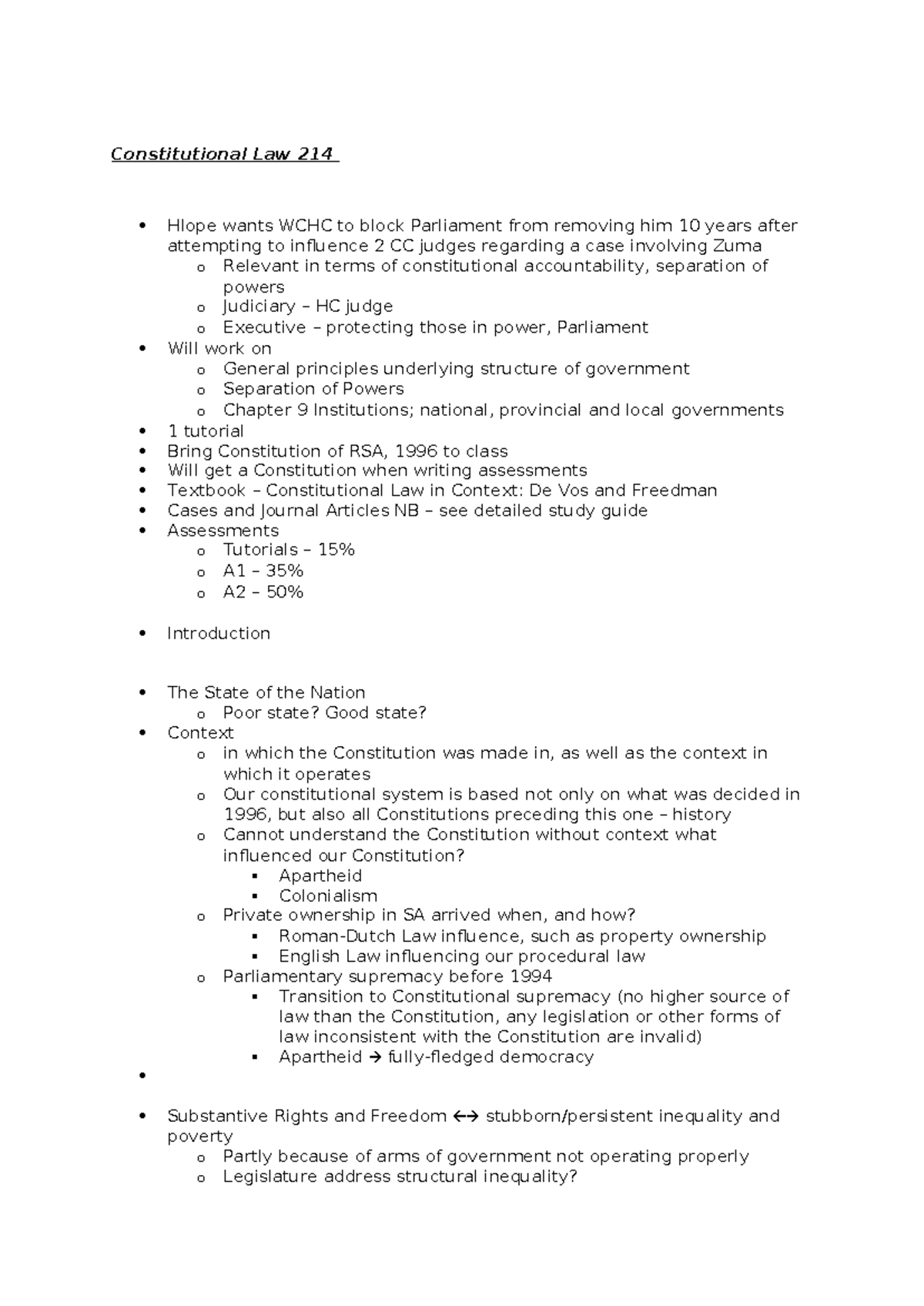 Constitutional Law 214: Understanding Separation of Powers and ...