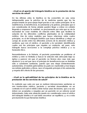Aporte del Triángulo Bioético en la Salud: Análisis y Reflexiones - BIO ...