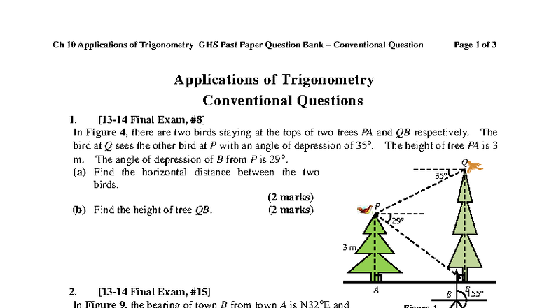 Ch 10 GHS Trig Applications Final Exam Past Paper Question Bank - Studocu