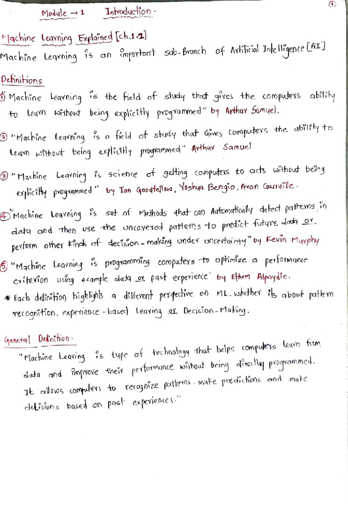 ML Module 1 - Introduction to Machine Learning Concepts and ...