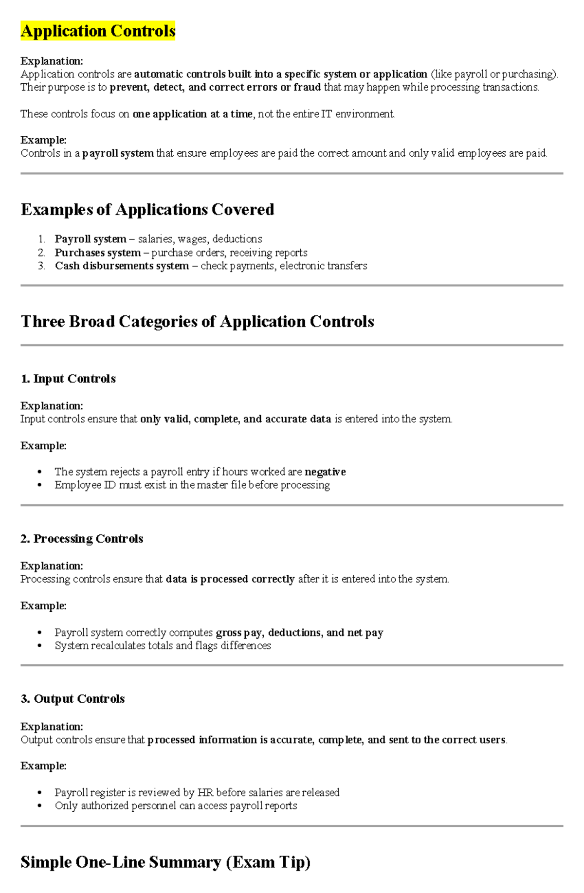CHPT 7 - Lecture Notes on Application Controls and Data Input - Studocu