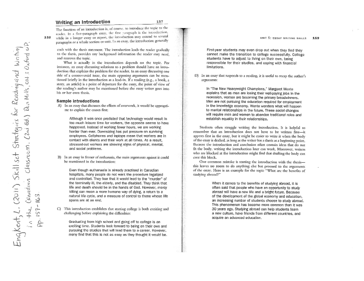 Writing an Introduction Body Paragraph Conclusion Engkent - ESL 010 ...