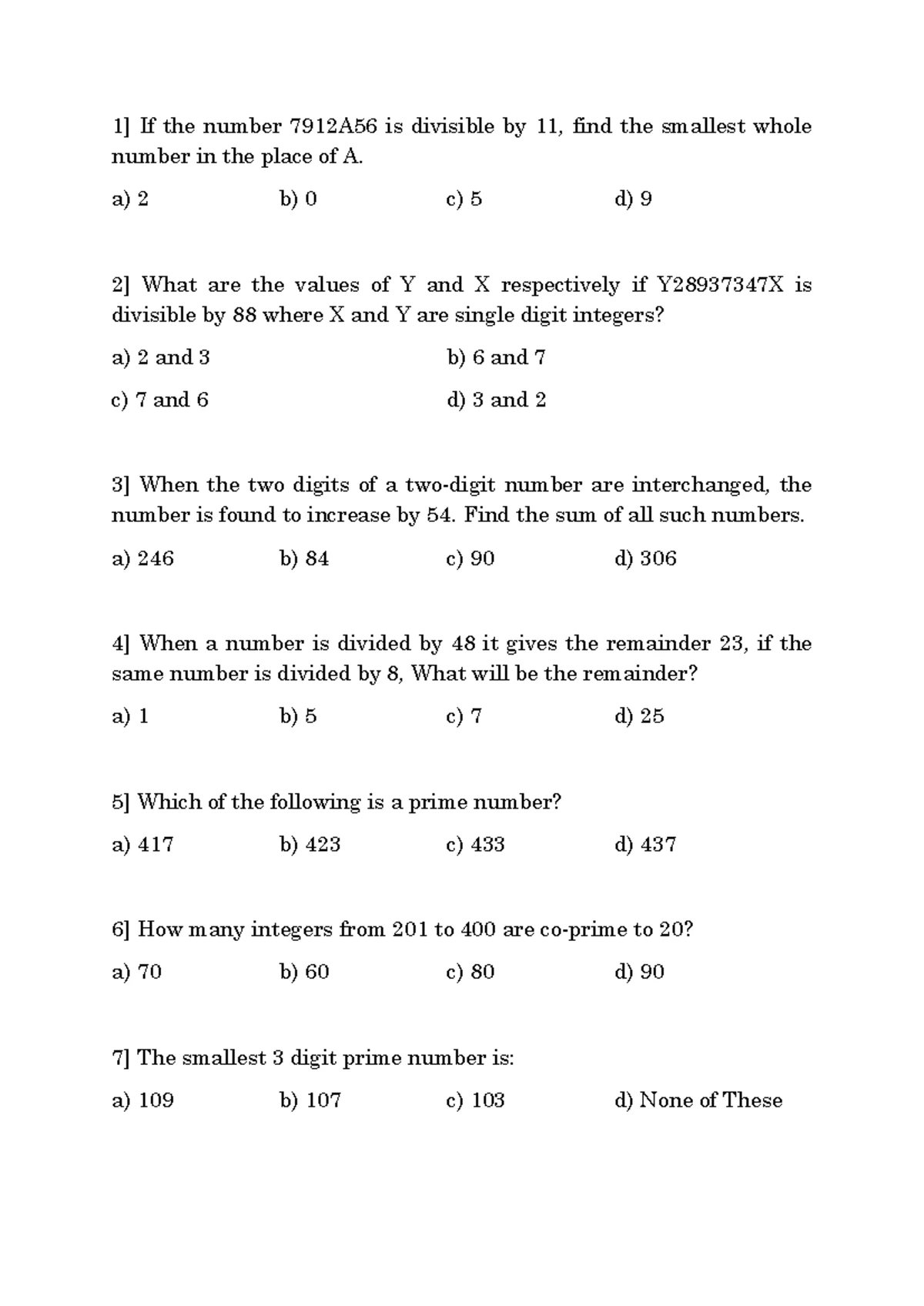Factors and Multiples Practice - Maths Quiz (Course Code: MATH101 ...