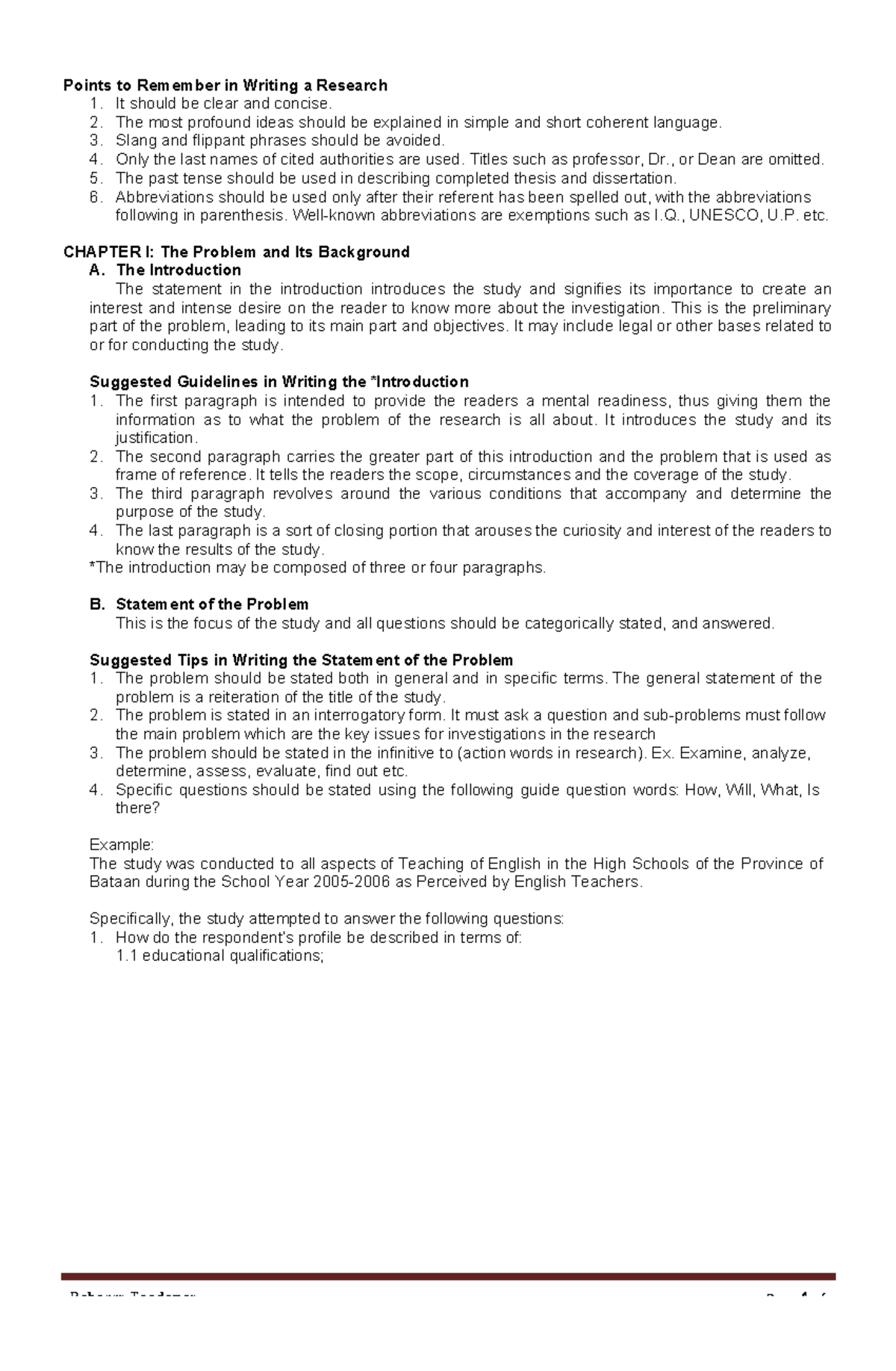 Chapters 1-5: Research Writing Guidelines and Key Concepts - Studocu