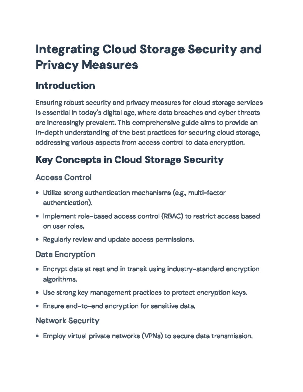 Best Practices for Cloud Storage Security & Privacy Measures Guide ...