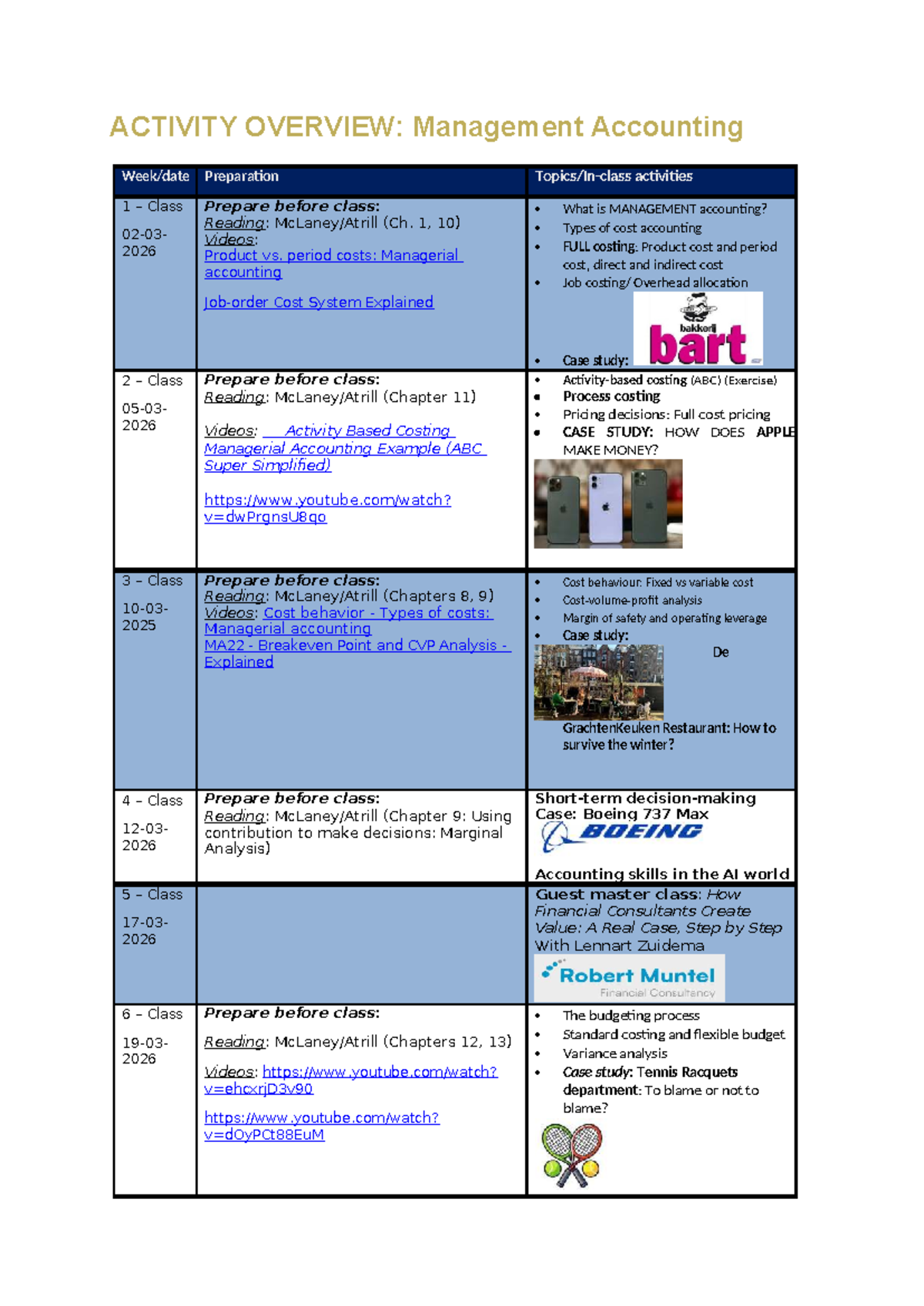 Management Accounting Activities Overview 2026: Class Prep Guide ...