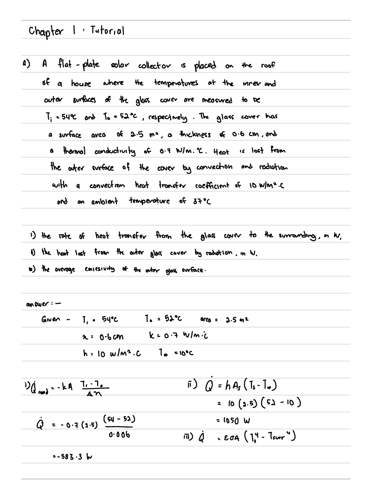 Thermal Analysis of Flat Plate Solar Collector - Chapter 1 - Studocu